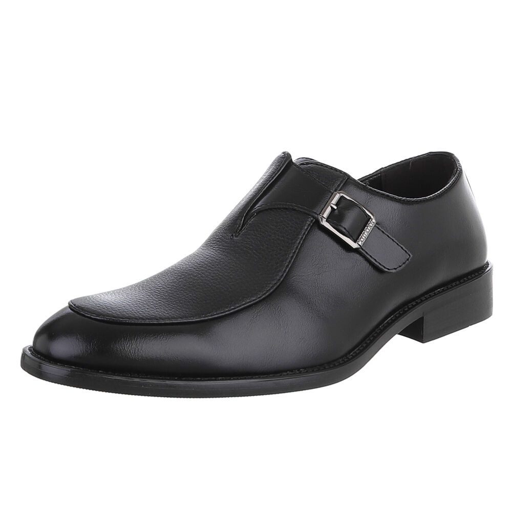Coolwalk Herren Monkstrap Halbschuh elegant & alltagstauglich Schnürschuh (92422645) Blockabsatz Business-Schuhe in Schwarz