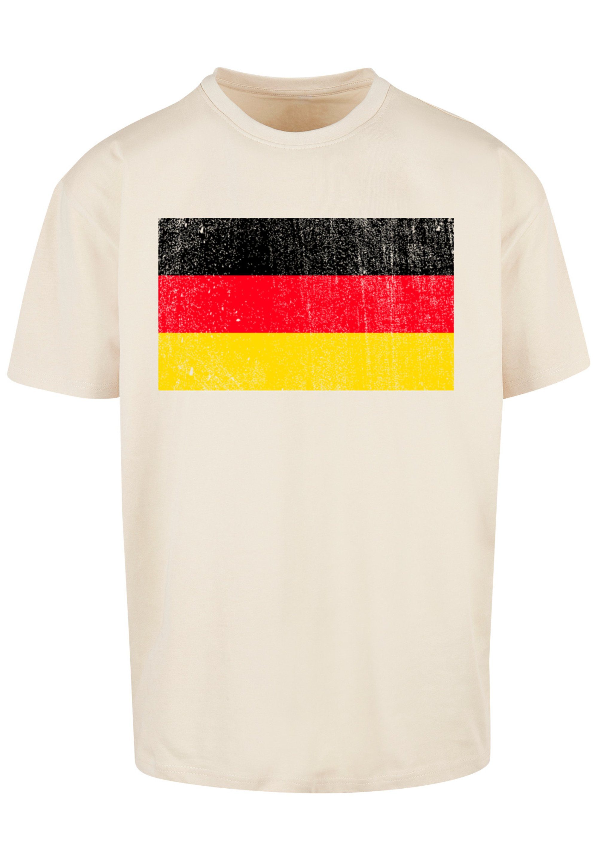 Print distressed Deutschland F4NT4STIC Germany Flagge T-Shirt sand