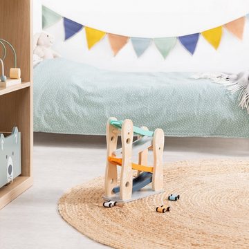 Navaris Lernspielzeug Kugelbahn Auto Rennbahn aus Holz - Spielzeug ab 18 Monate (1-St)