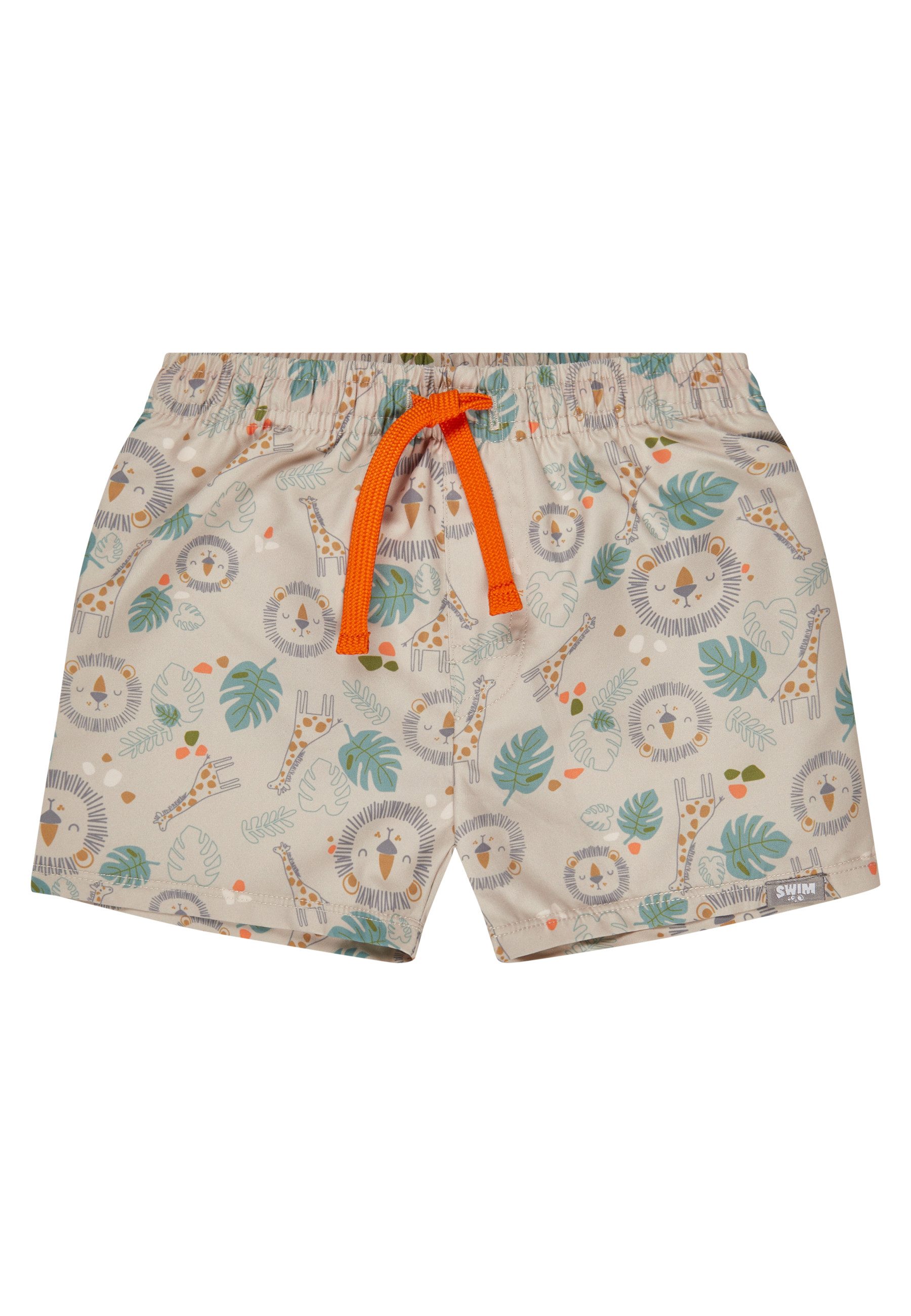 Sterntaler® Badehose 50+ Badeshorts Safari (1-St) Badeshorts mit Safari-Muster & Kordel, Windeleinsatz bis 86/92