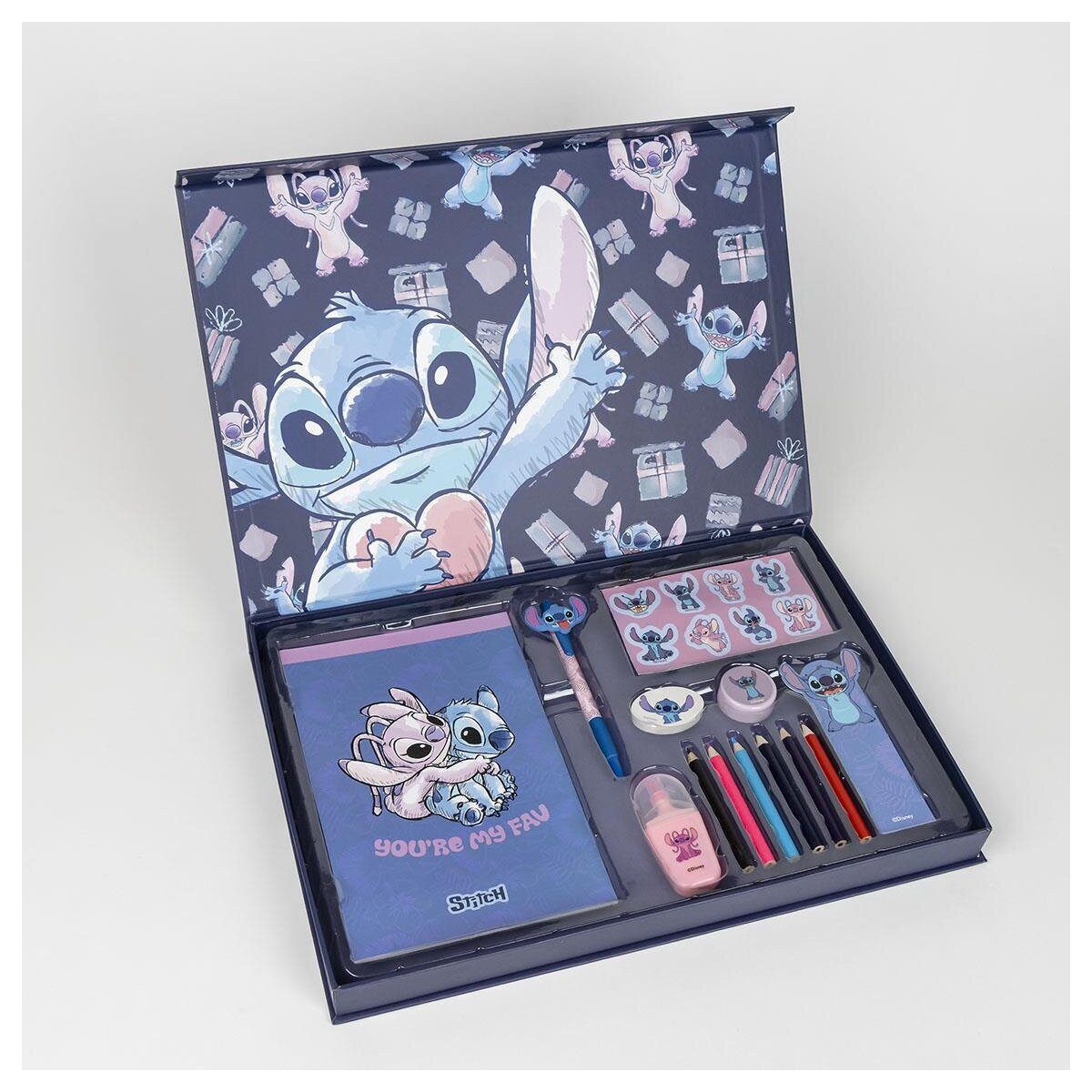 Disney Kreativset Lilo & Stitch Geschenkset mit Buntstiften & Schreibzubehör