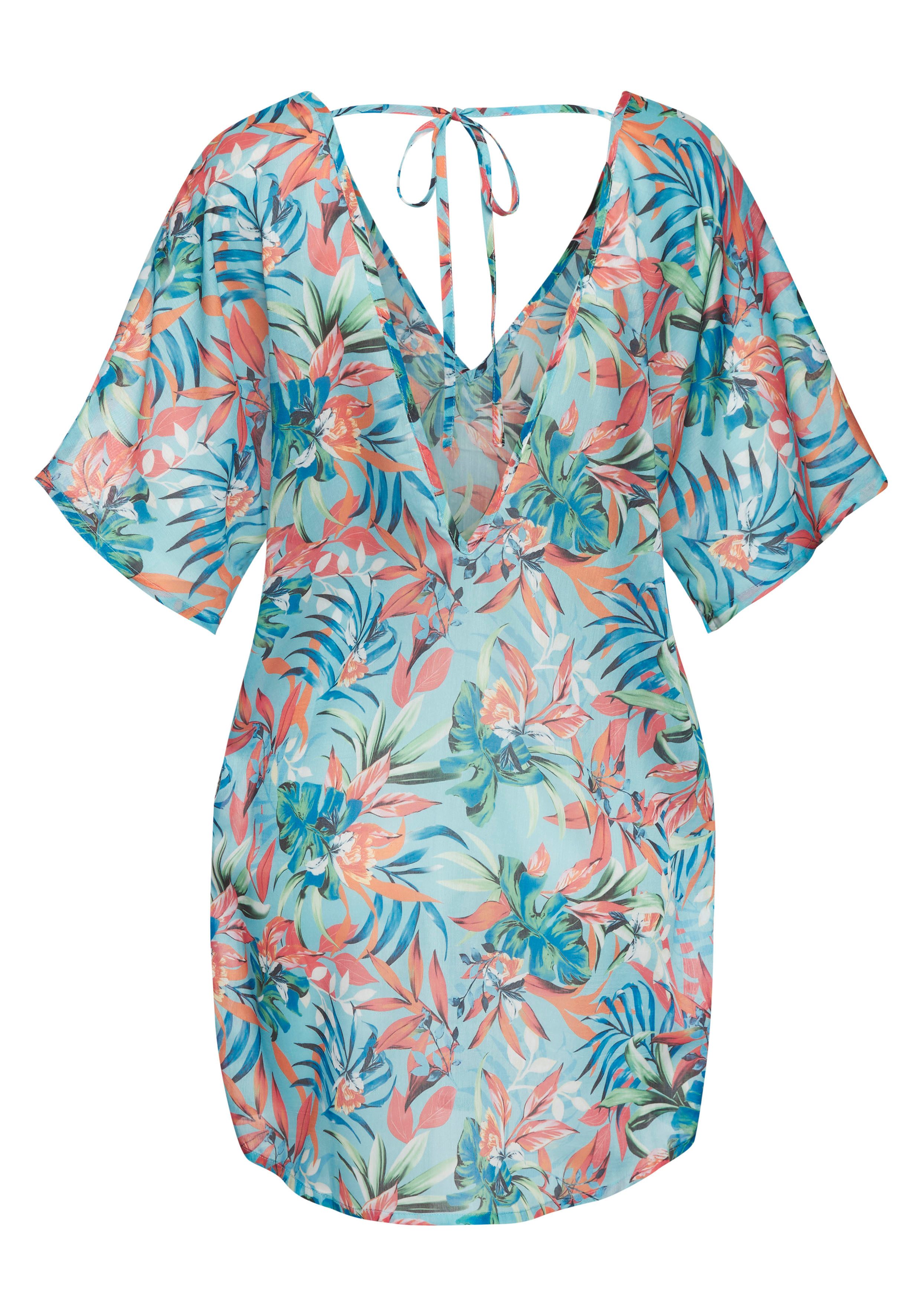 Venice Beach Chiffontunika mit Alloverdruck, leichte Strandtunika