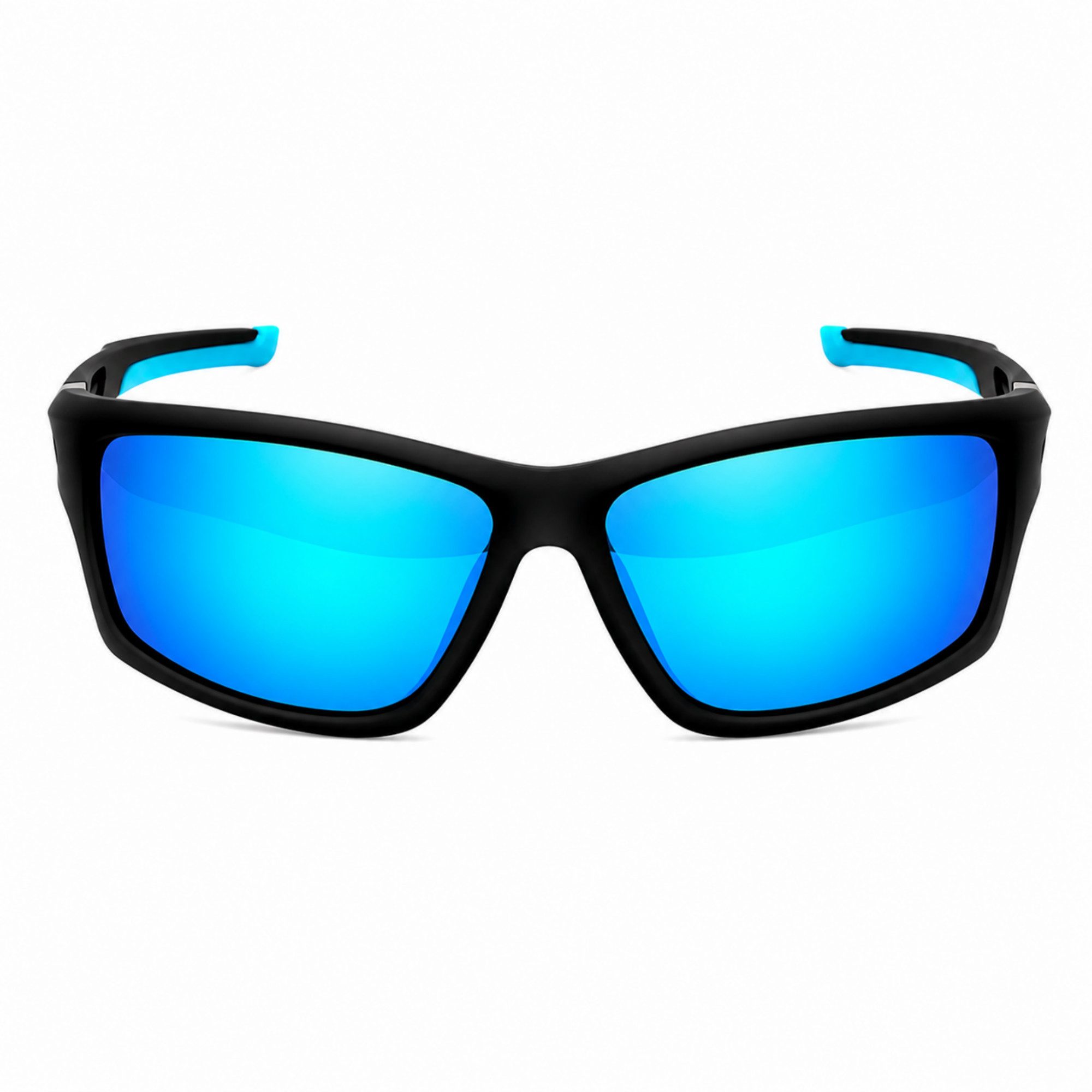Rennec Sonnenbrille Herren Sportbrille Radbrille Polarisiert mit Outdoor Hardcase Gläser Schwarz Getönt, Rot oder Blau Verspiegelt, Gelb Night Vision