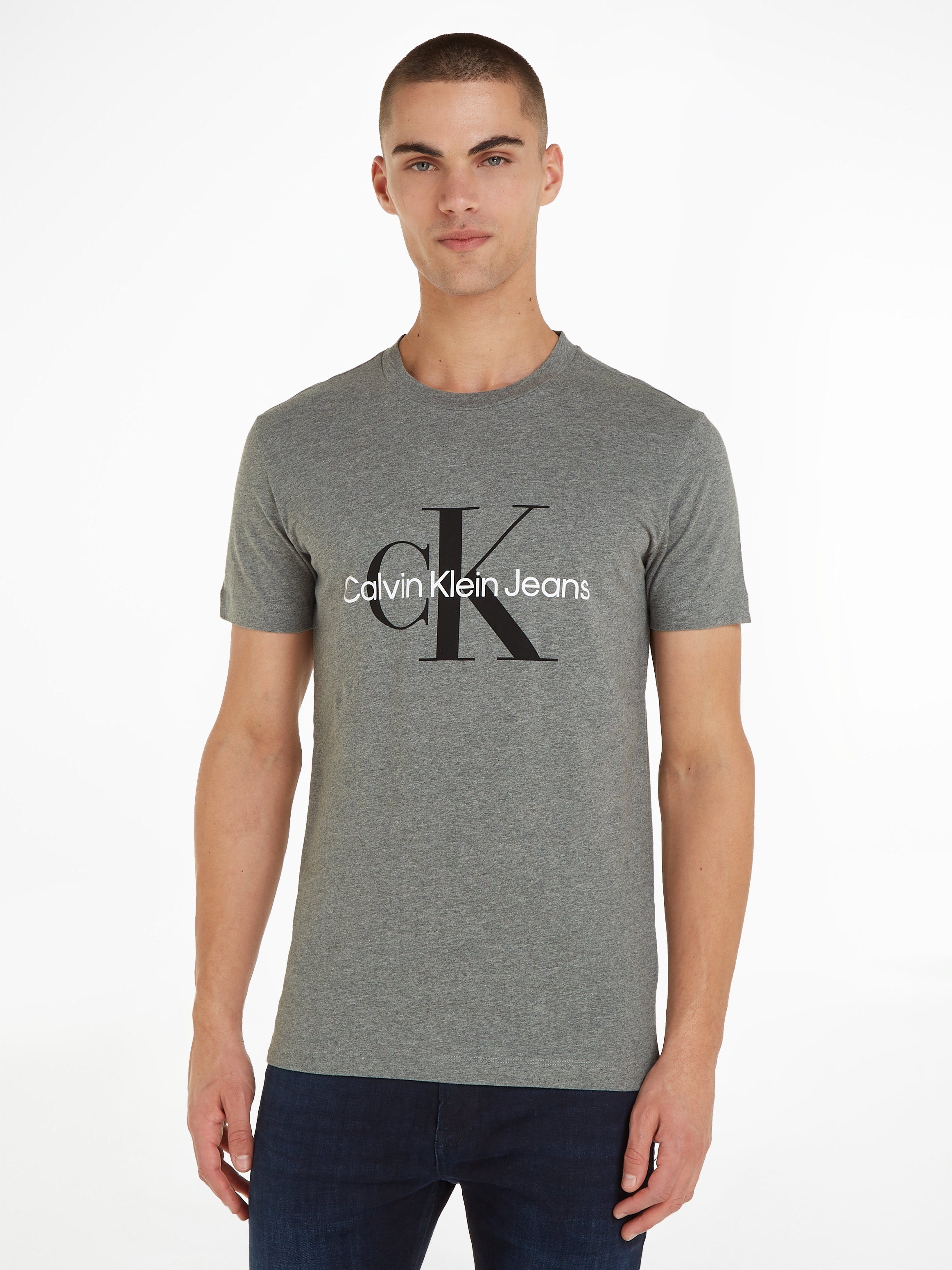 Calvin Klein Jeans T-Shirt ICONIC MONOGRAM SLIM TEE Mid Grey Heather