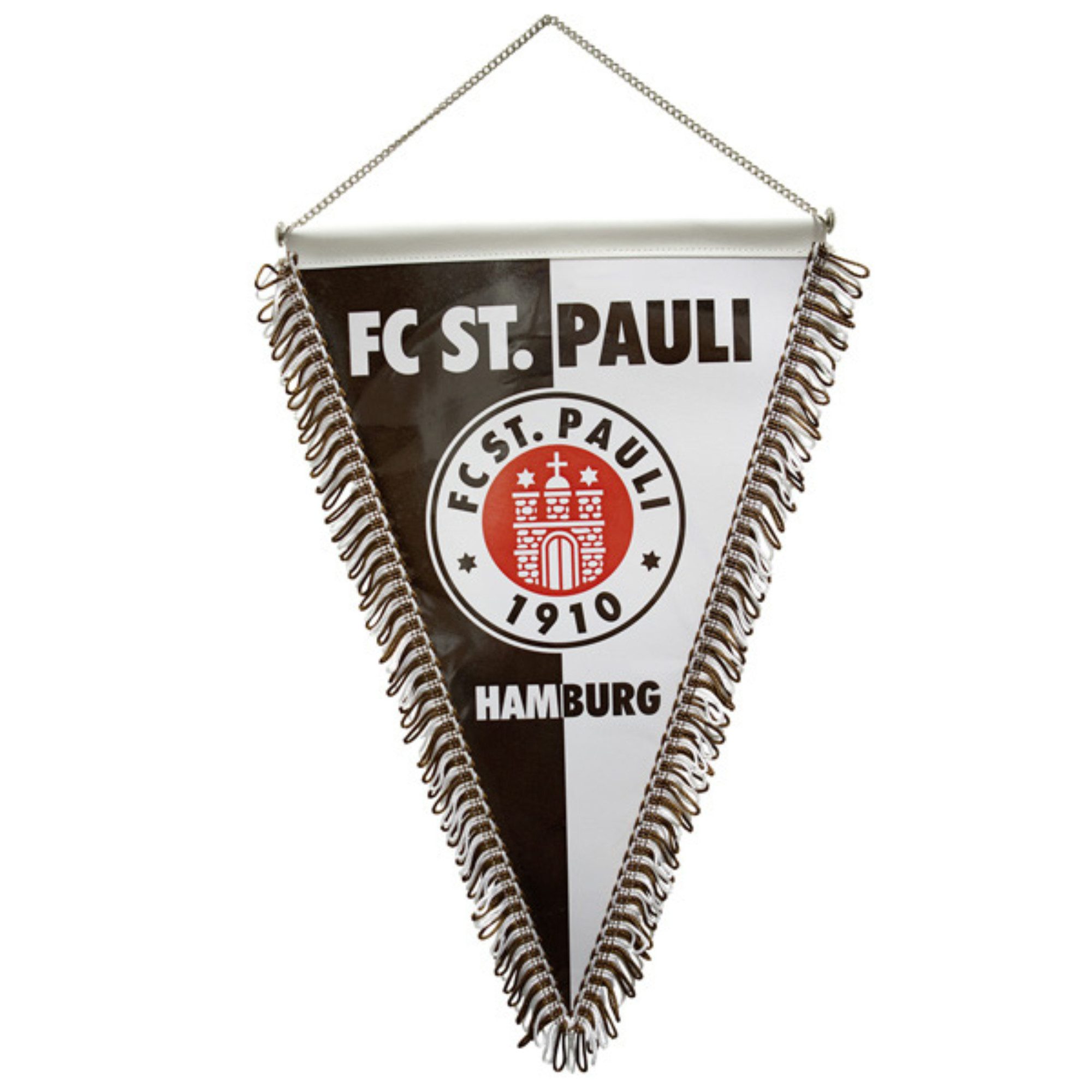 FC St. Pauli Fahne FC St. Pauli - Wimpel Logo Liga - braun/weiß