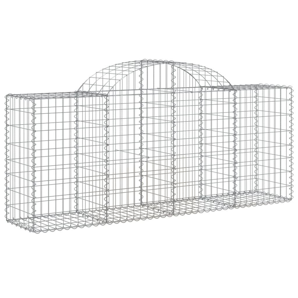 vidaXL Blumentopf Gabionen mit Hochbogen 6 Stk. 200x50x80/100 cm Verzinktes Eisen (6 St)