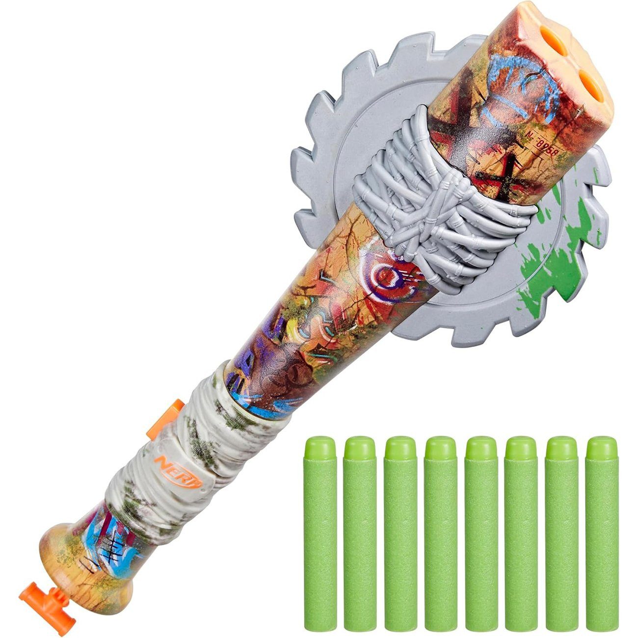 Hasbro Blaster Nerf Zombie Strikeout Dart Blaster, Der Nerf Zombie Strikeout Blaster im coolen Baseballschläger-Design v