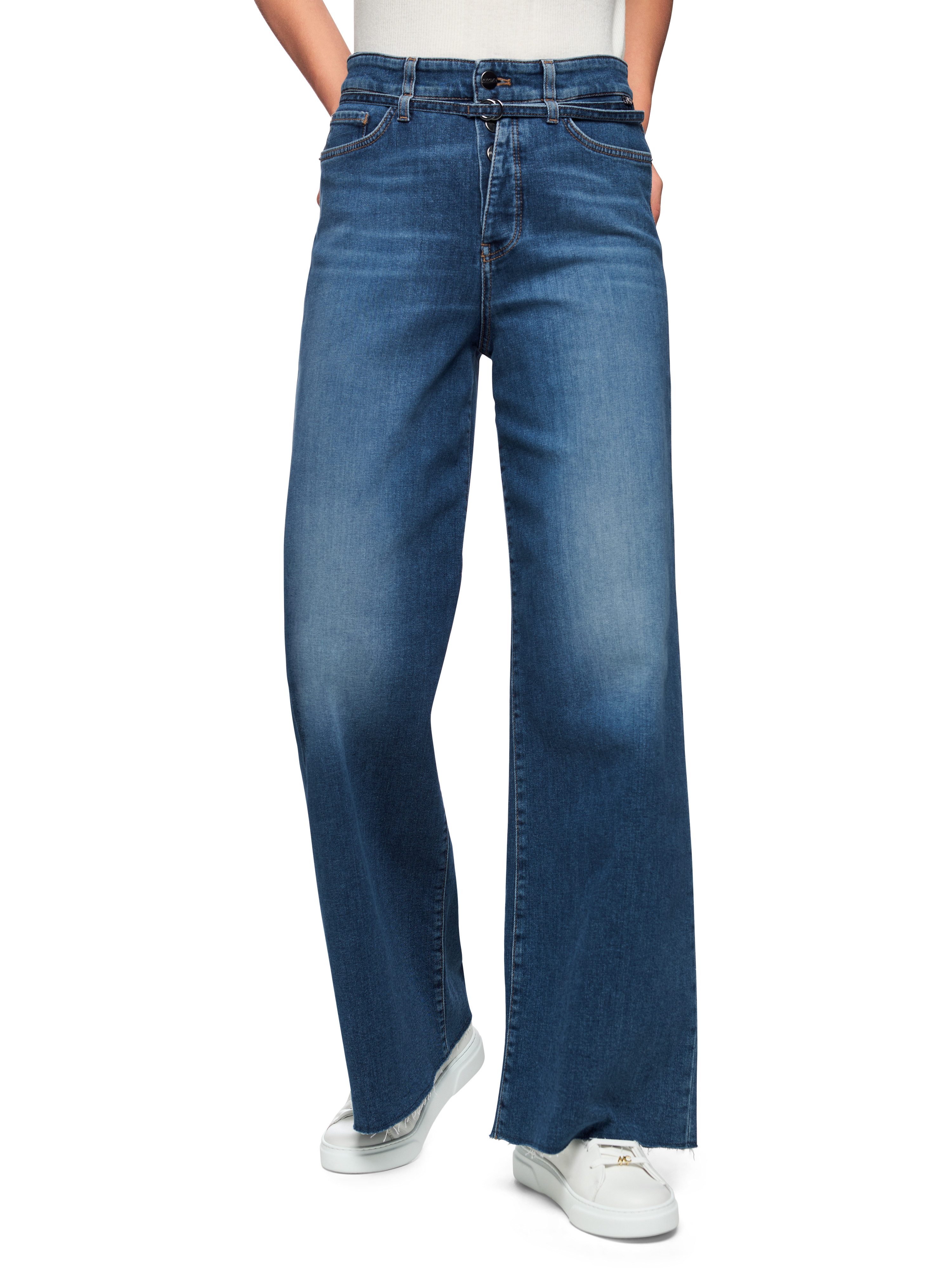 Marc Cain Weite Jeans Pants Premium Damenmode Weite Jeans WAUKEE und hohem Bund