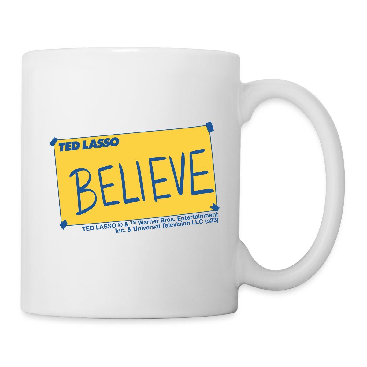 Spreadshirt Tasse Ted Lasso Believe Schild Tasse, Keramik