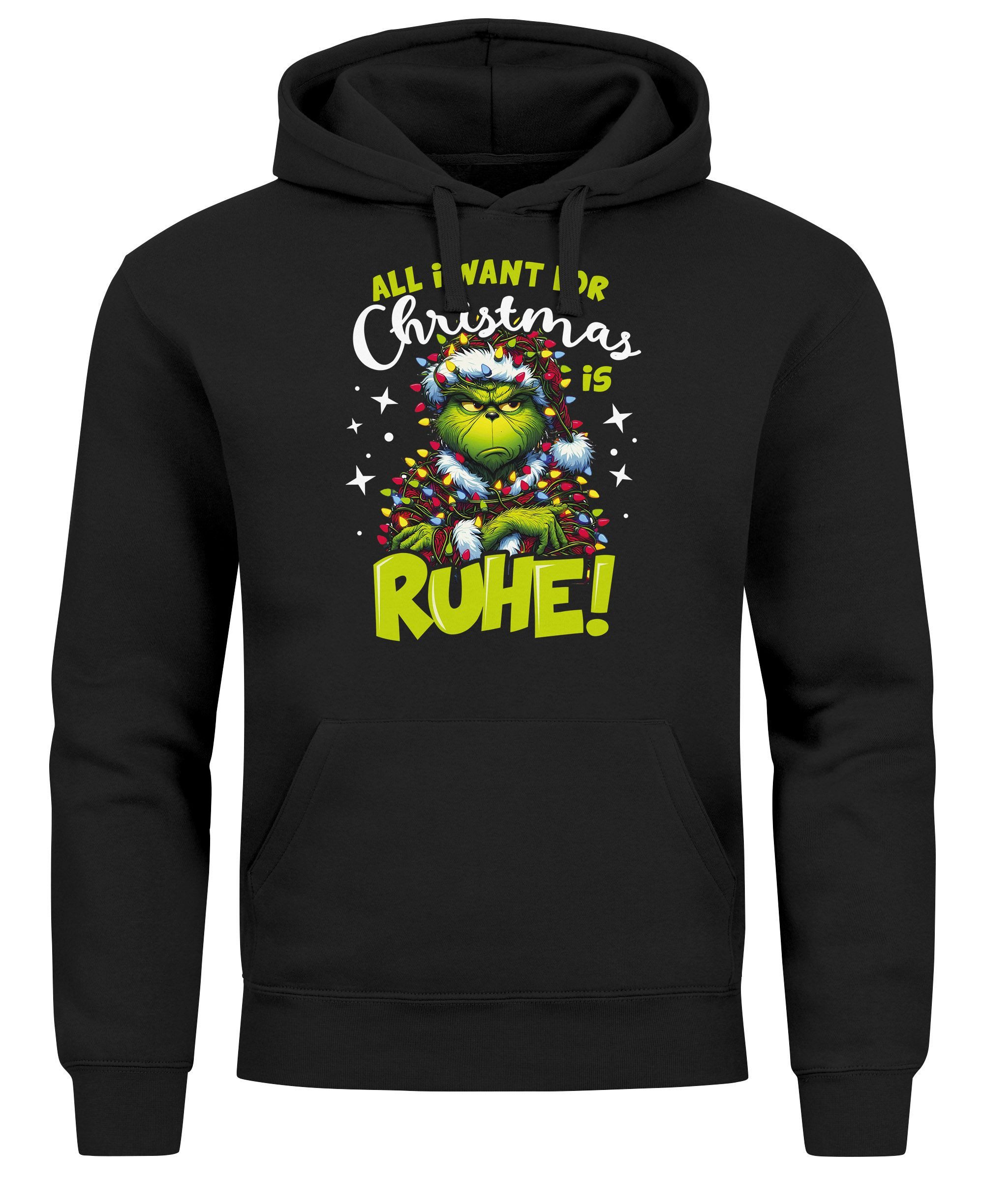MoonWorks Hoodie Hoodie Herren Weihnachten Ruhe Grinch Spruch Lustig Kapuze günstig online kaufen