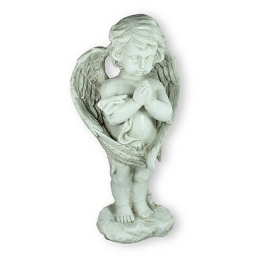 colourliving Engelfigur Engel Figur Junge mit Engelsflügeln Grabengel Grabschmuck Engelsfigur (1 St), Handbemalt, Wetterfest