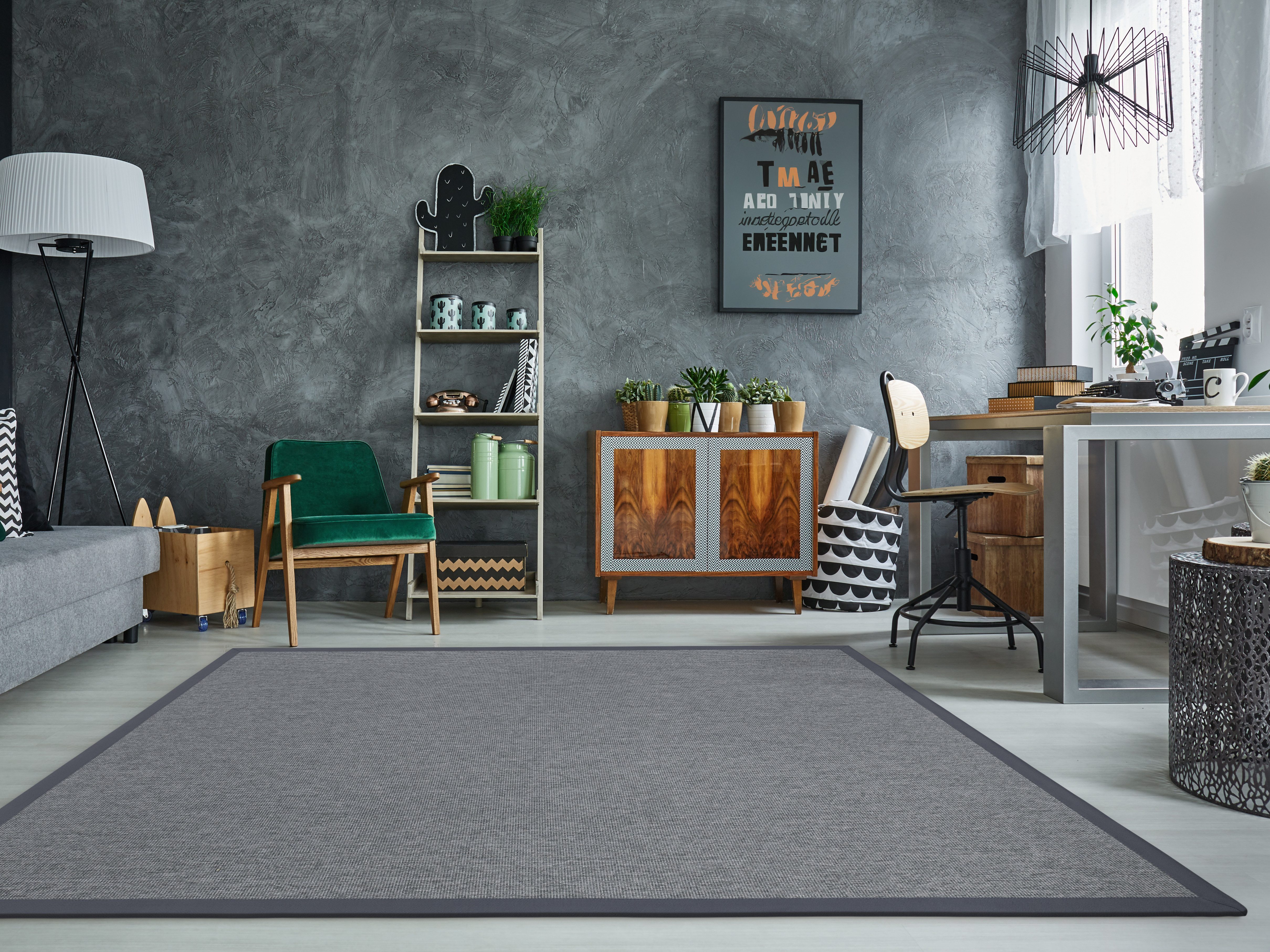 Dekowe Teppich Naturino Rips, rechteckig, Höhe: 7 mm, Flachgewebe, Sisal-Optik, mit Bordüre, In- und Outdoor geeignet
