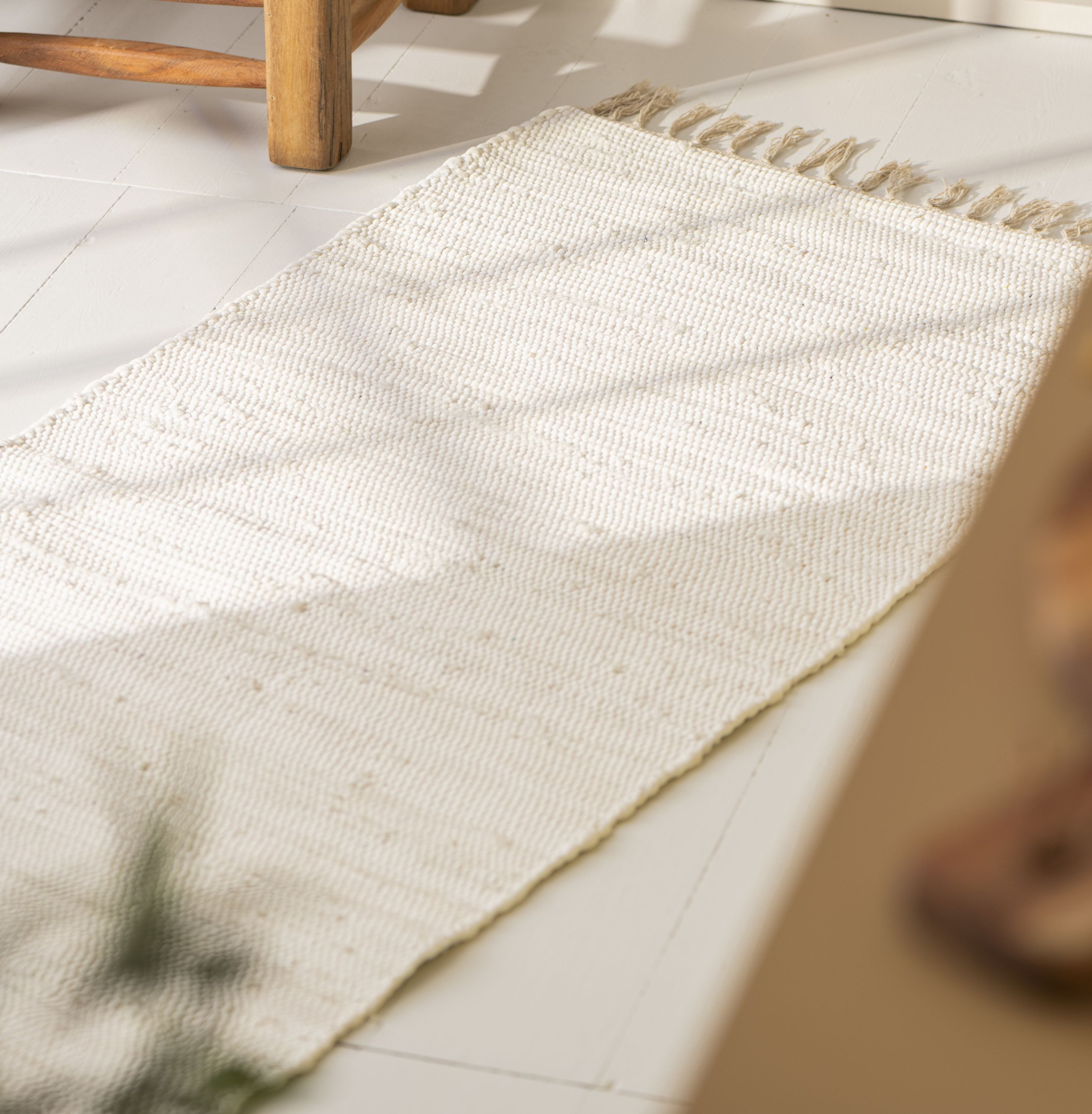 Ib Laursen Läufer Ib Laursen - Teppich Läufer Wohnraum 60x250cm Baumwolle Creme 65031-01