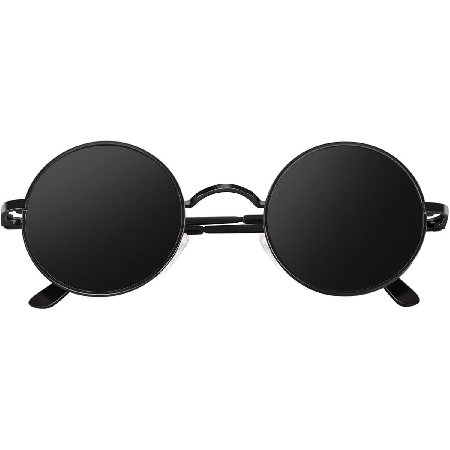 LuxusKollektion Retrosonnenbrille Sonnenbrille Rund Polarisiert UV400 Retro Herren Damen A Schwarz Grau (1-St)