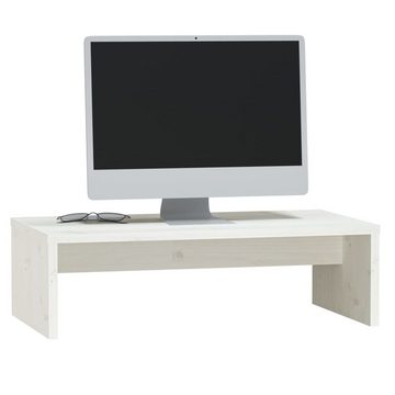 furnicato TV-Schrank Monitorständer Weiß 50x27x15 cm Massivholz Kiefer