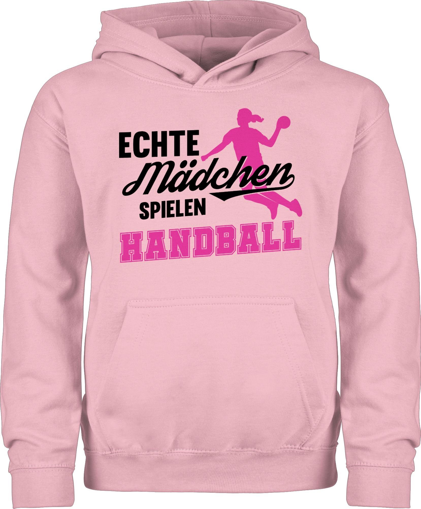 Shirtracer Hoodie Echte Mädchen spielen Handball - Sprungwurf Kinder Sport Kleidung