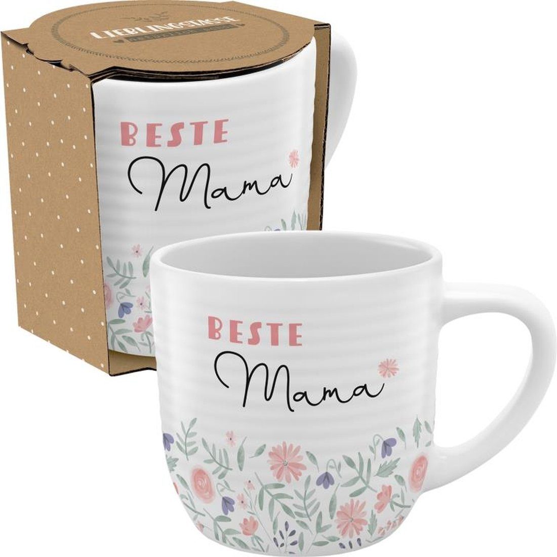 Sheepworld Tasse Tasse Kaffeetasse Teetasse 40cl Sheepworld GRUSS & CO Rillen Mama, Material: Steinzeug