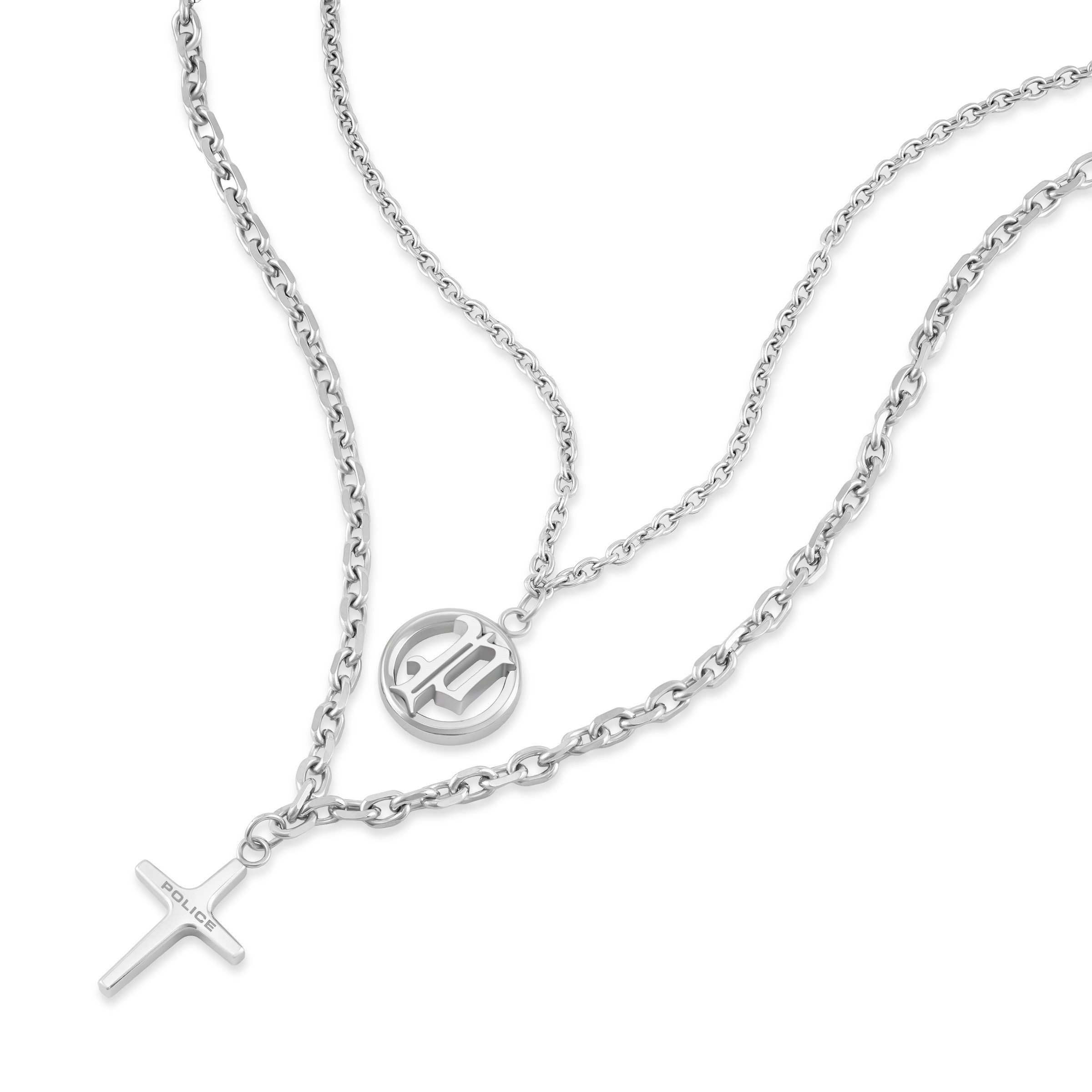 Police Kette mit Anhänger Duality Kreuz Layering (Set, 2-tlg)