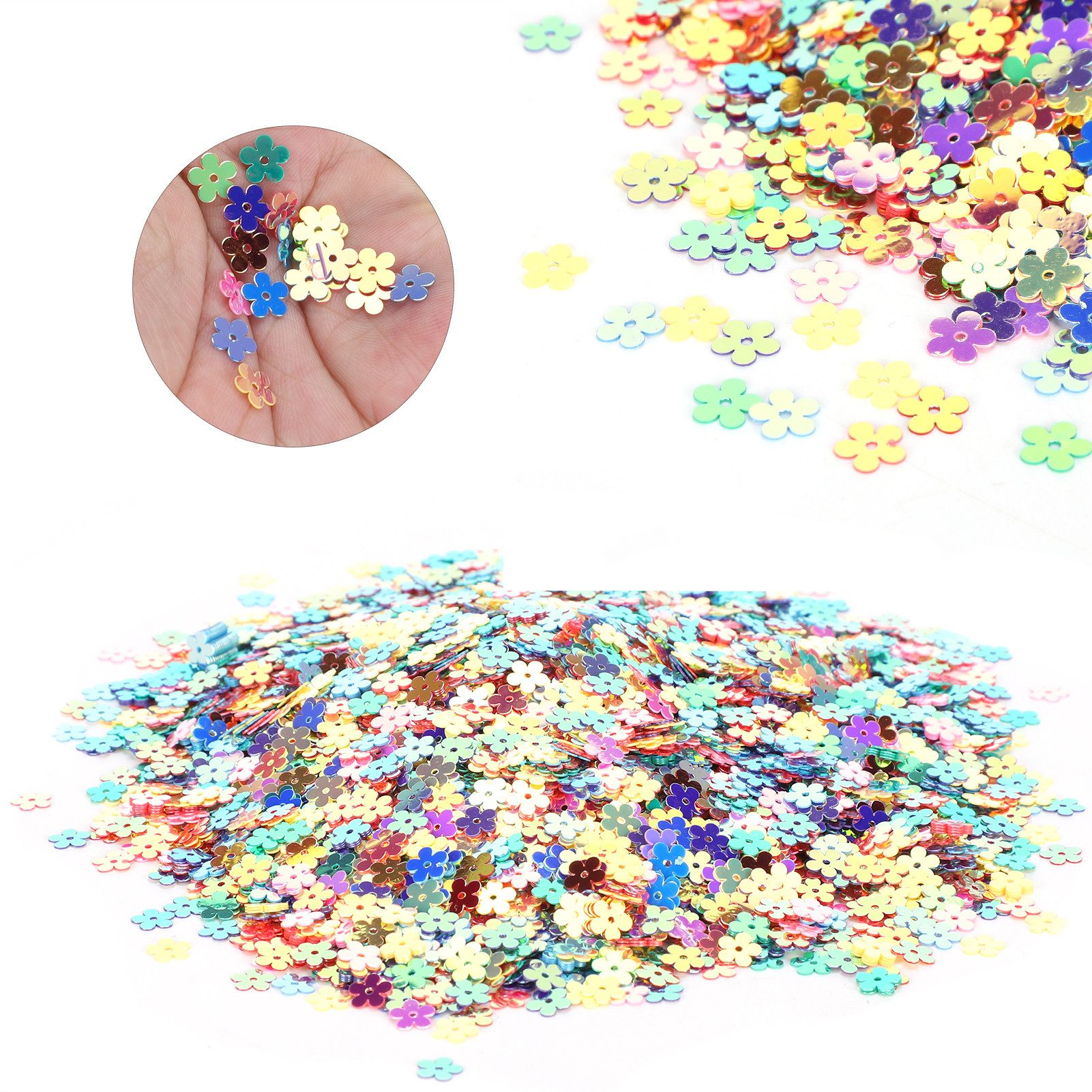 GARRYFIZH Streudeko Buntes Blumen Konfetti 60g, Metallic Streudeko für Hochzeit & Party, Goldfarben, PVC, Feuerfest