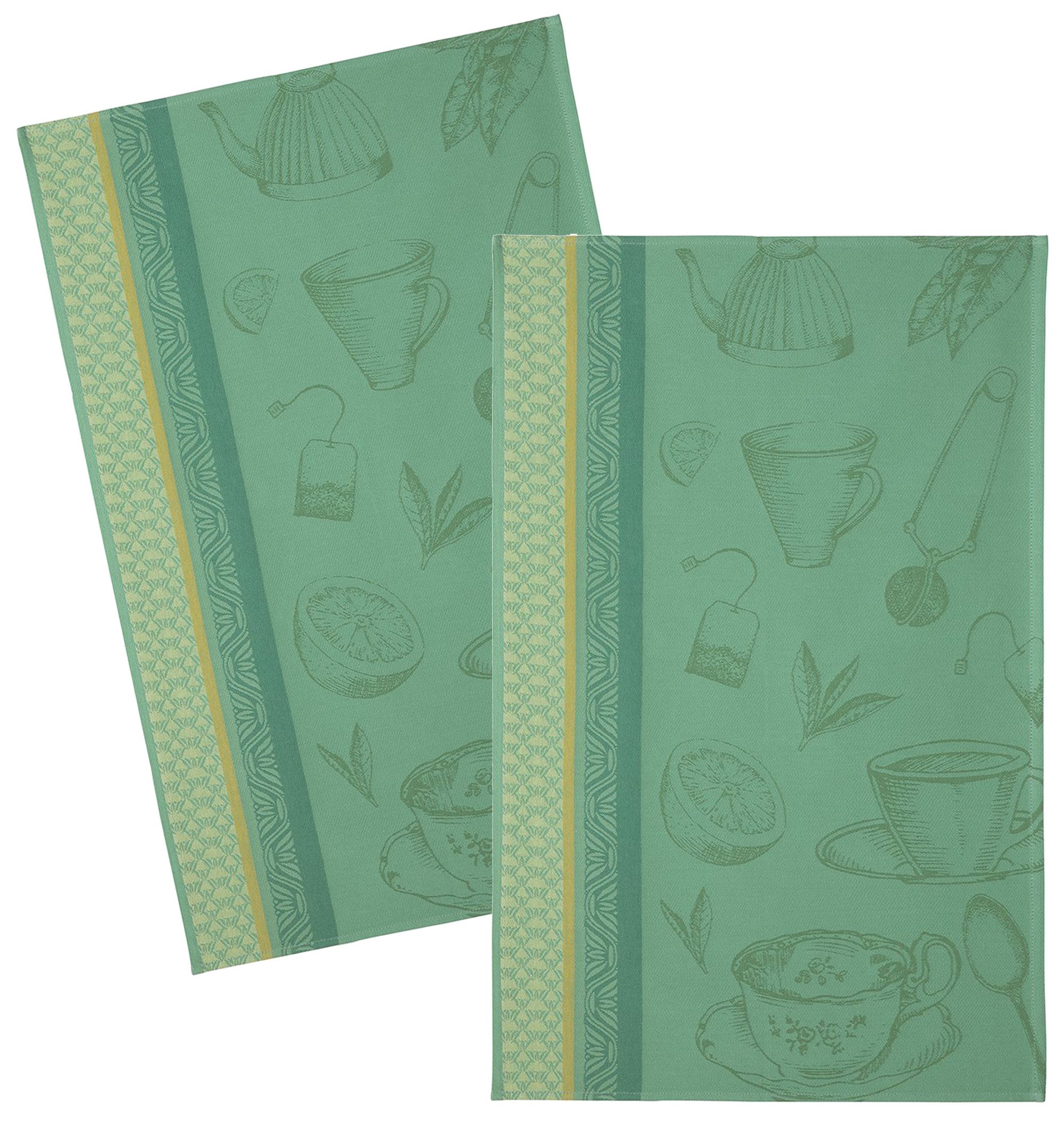 Coucke Geschirrtuch Meli Melo The, (2-tlg., 2-teilig), Küchentücher (2 Stück) ca.50x75cm Jacquard Baumwolle