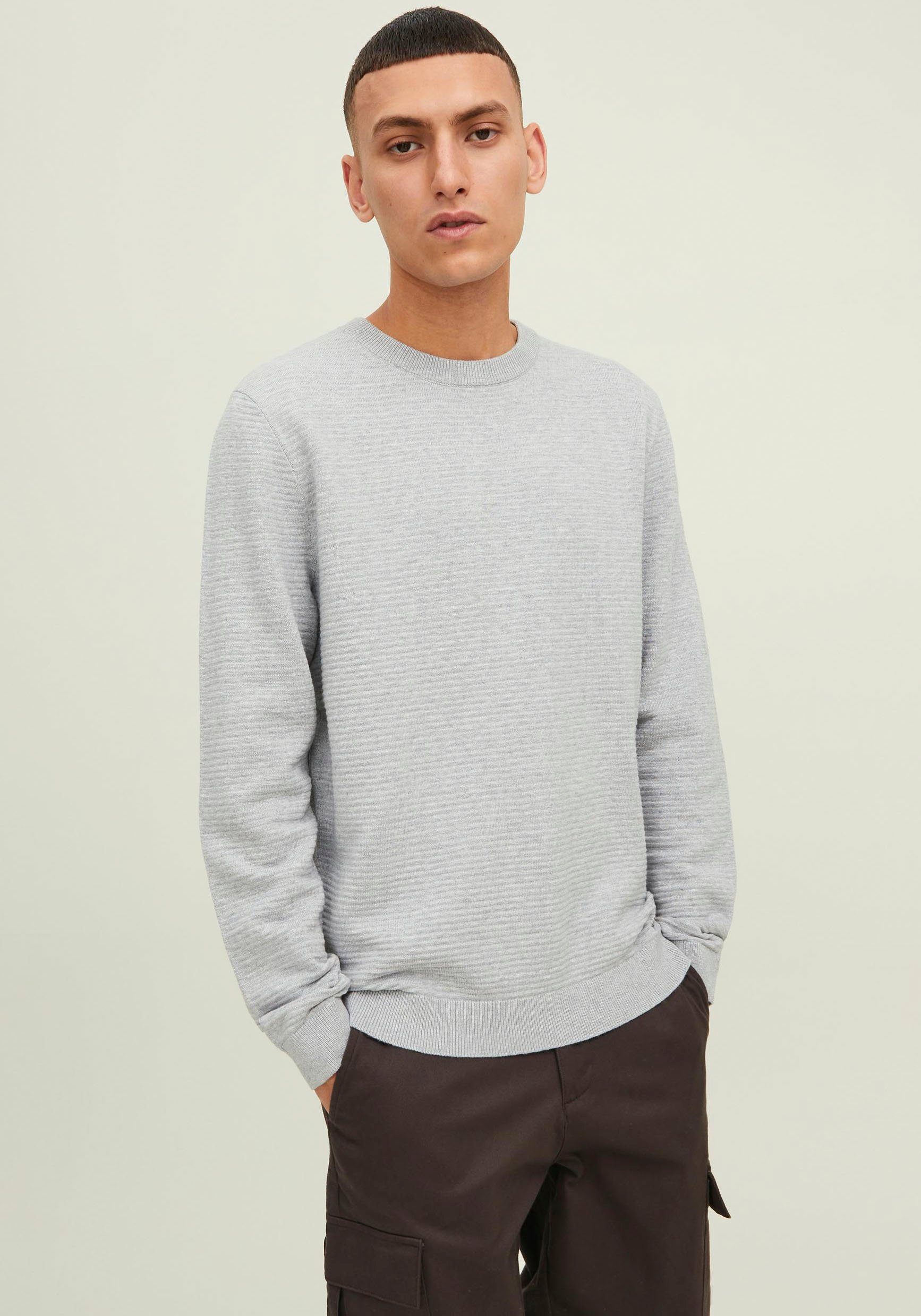 Jack & Jones Rundhalspullover HILL KNIT ROLL NECK cool grey | 