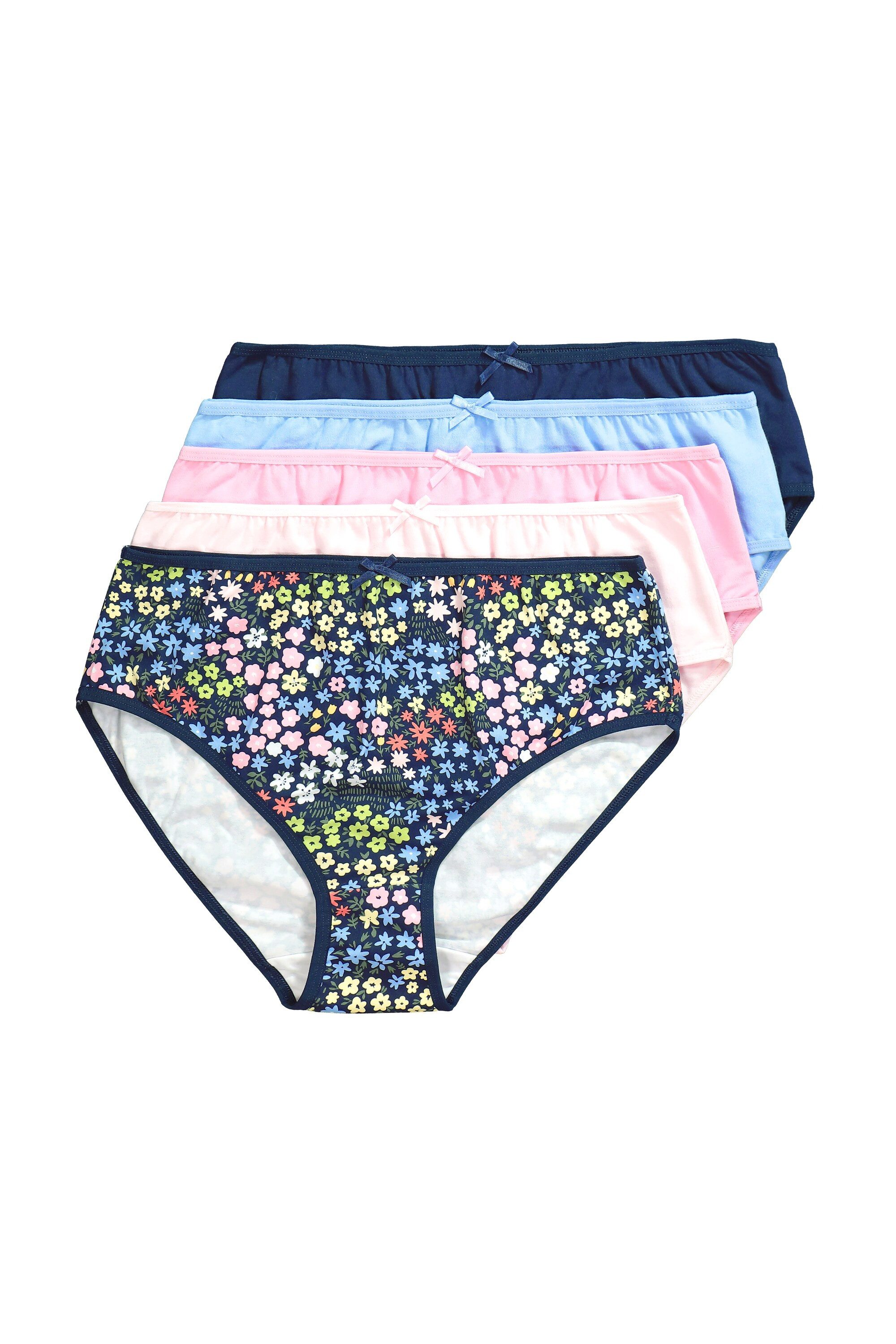 Midislip Midislips 5er-Pack Blüten/ einfarbig