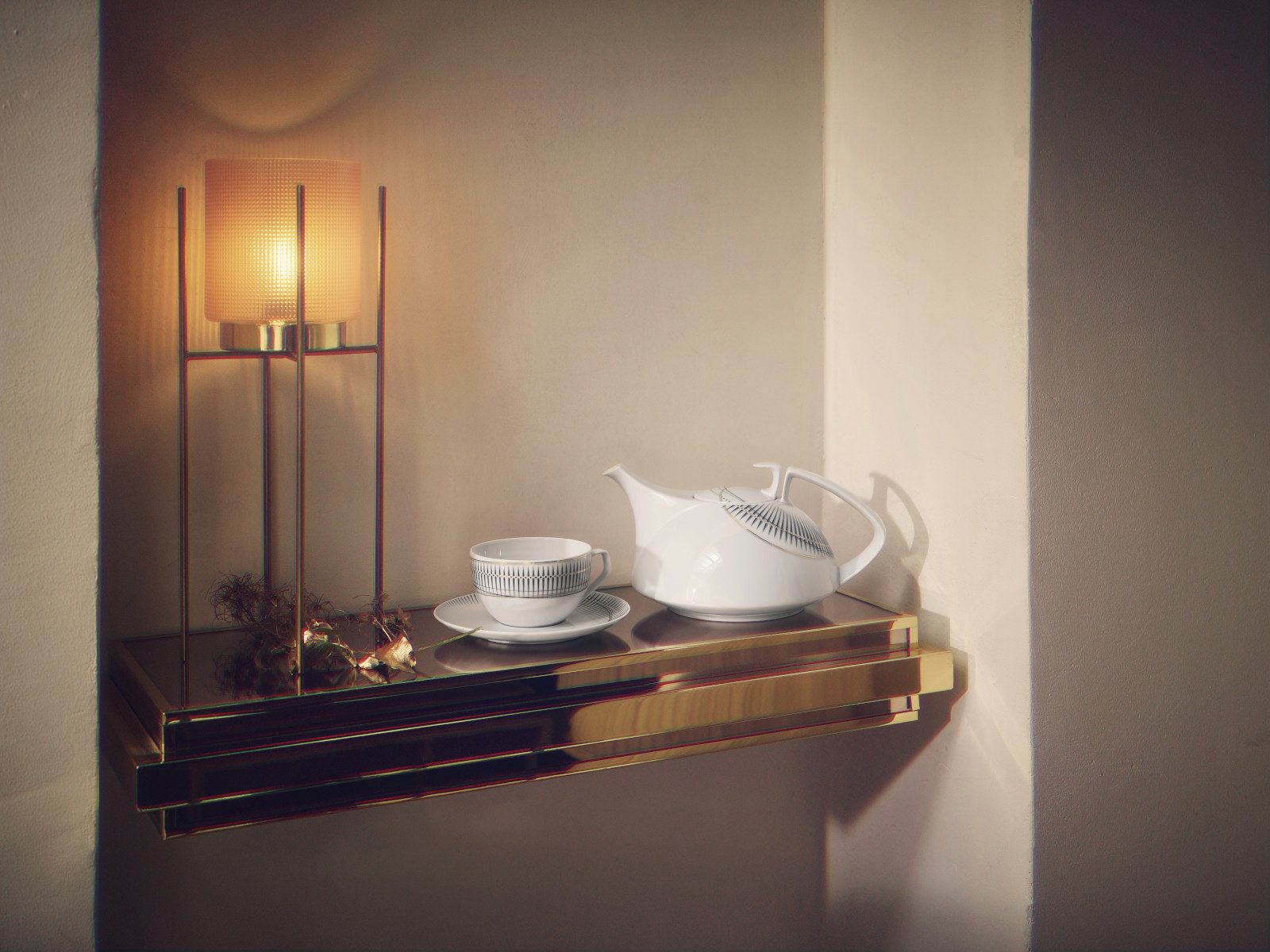 Rosenthal Becher TAC Gropius Glitch Becher mit Henkel 0,36l, Porzellan