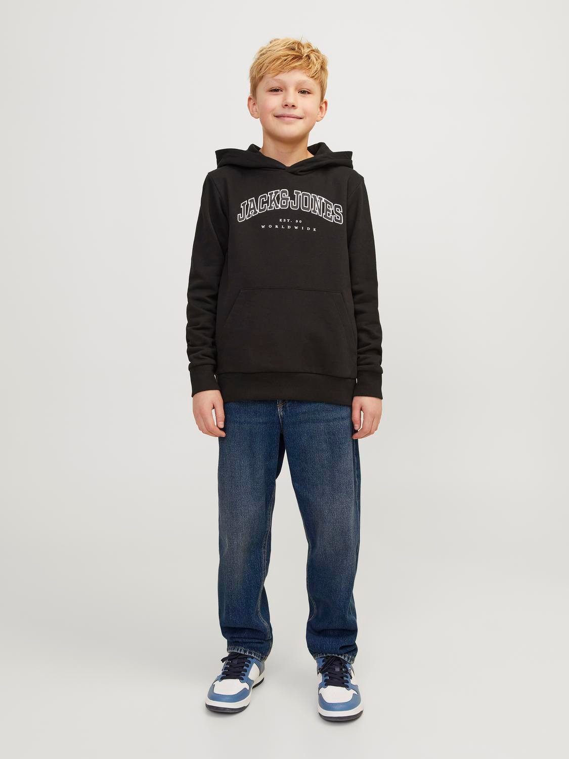 Jack & Jones Junior Relax-fit-Jeans JJICHRIS robust, pflegeleicht, stylisch Abriebeffekte, modisch, loose fit, Denim