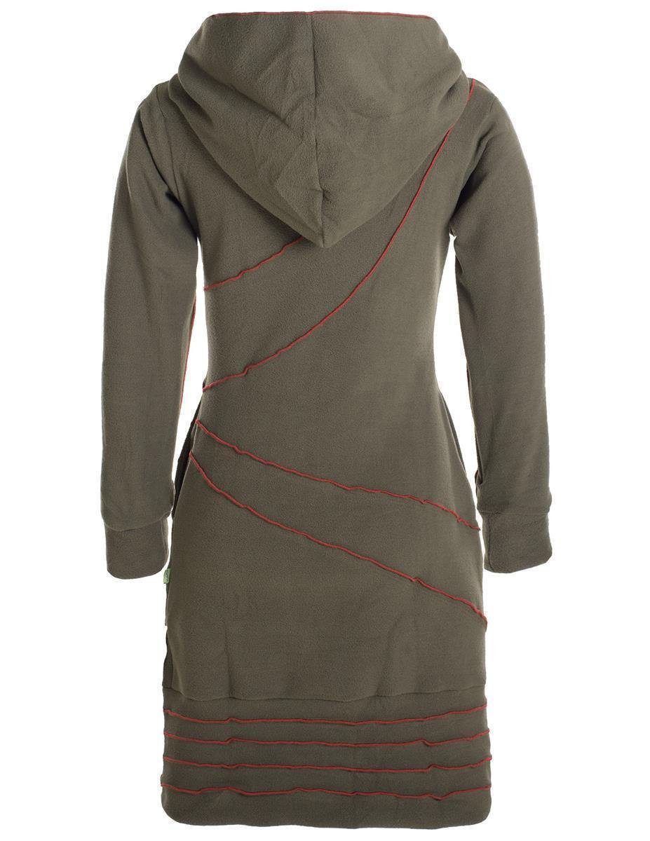 Vishes Midikleid Patchwork Hoodie Eco Fleecekleid günstig online kaufen