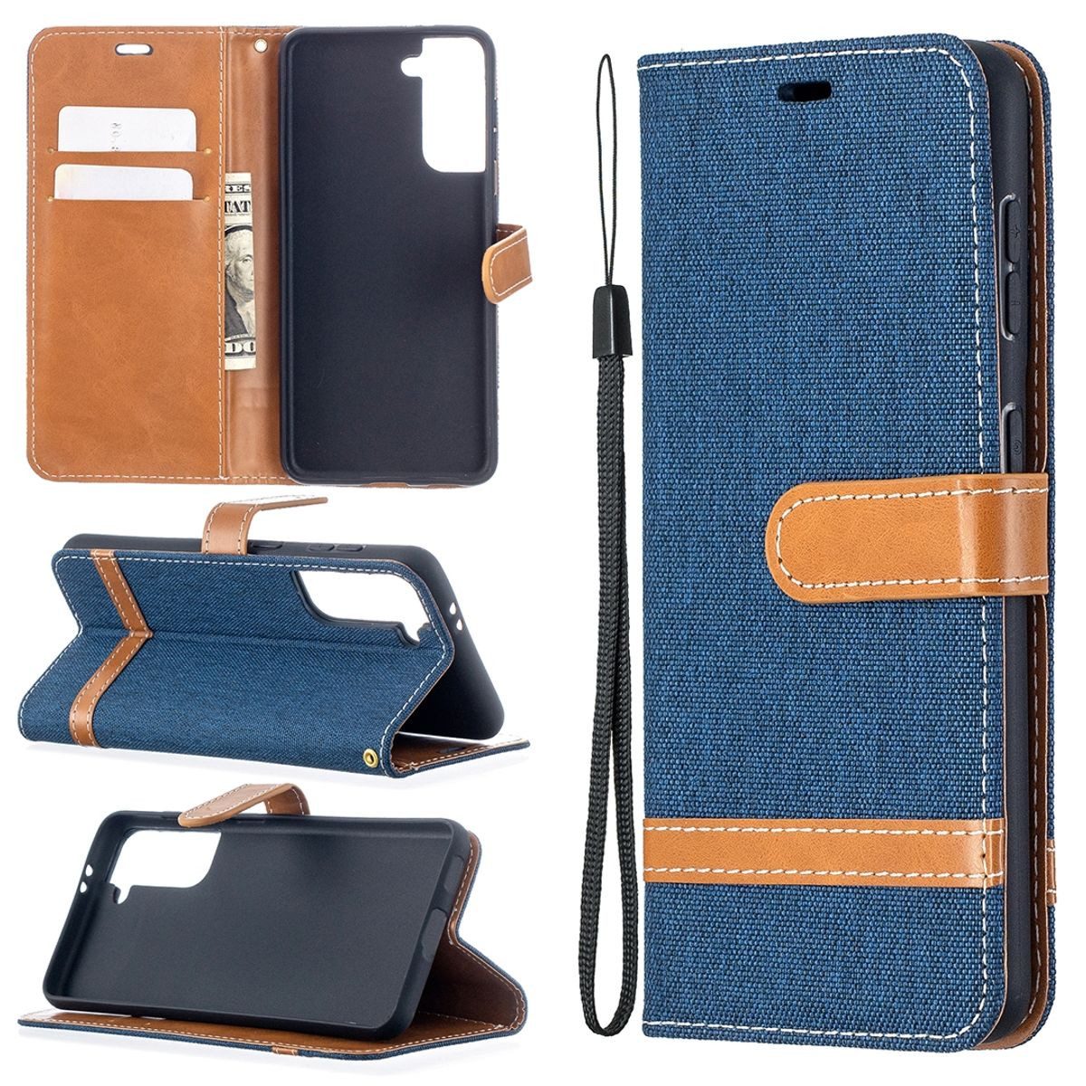 König Design Handyhülle Samsung Galaxy S21, Schutzhülle Schutztasche Case Cover Etuis Wallet Klapptasche Bookstyle