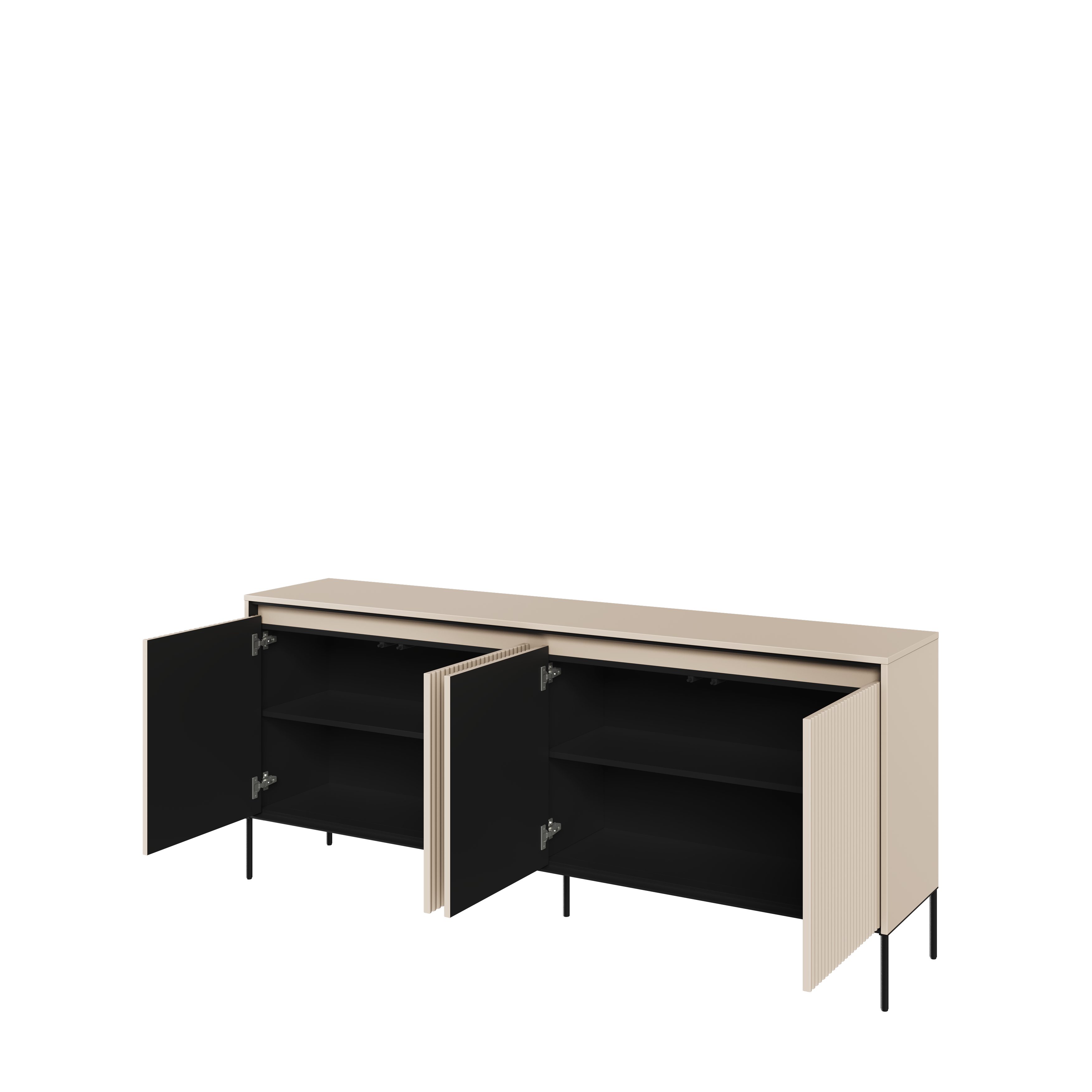 Compleo Kommode FLORE (193x40x83 cm) mit 4 Türen, Metallfüße