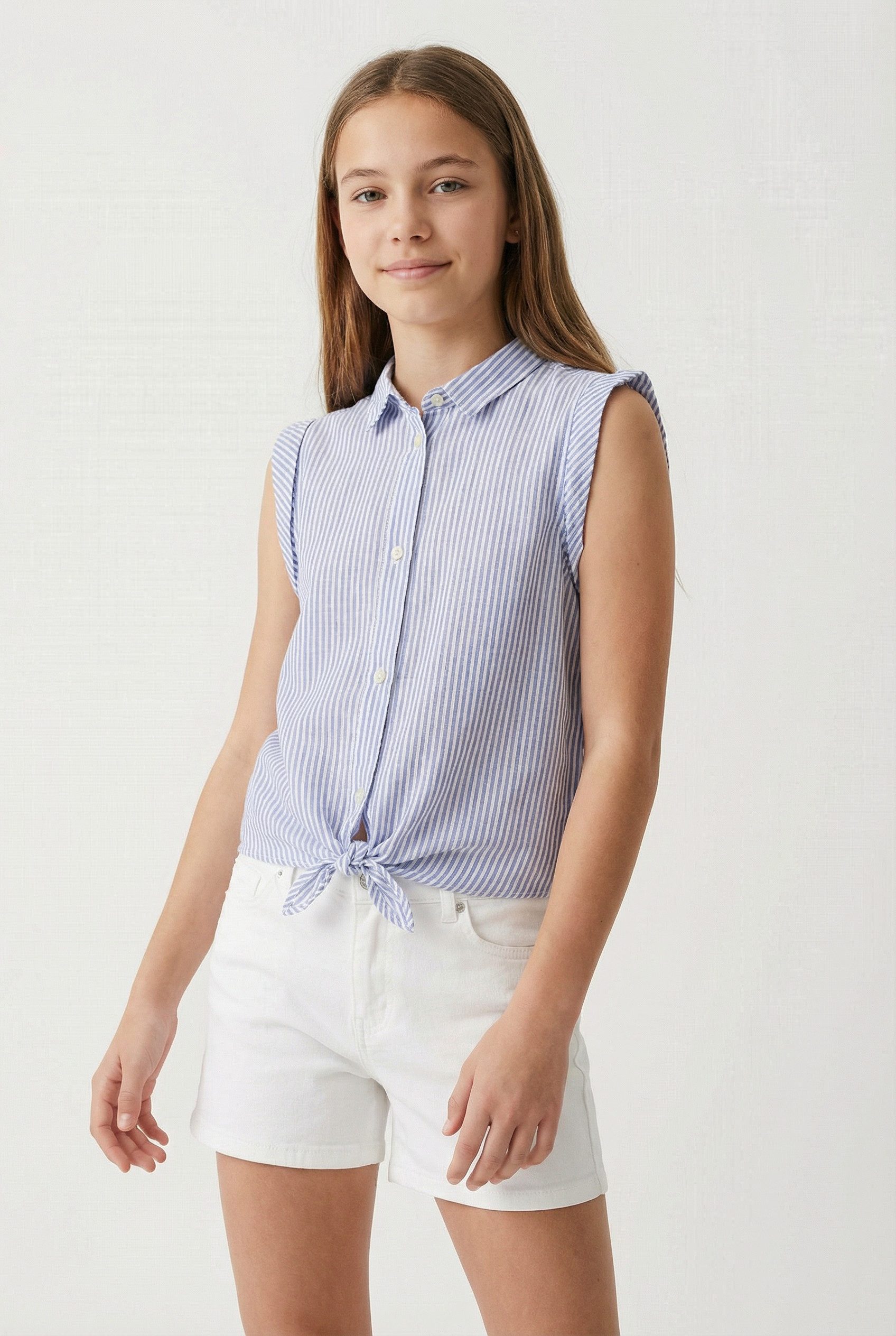 Name It Kurzarmbluse NKFFEMMA CAPSL SHIRT NOOS mit Knotendetail vorne am Saum