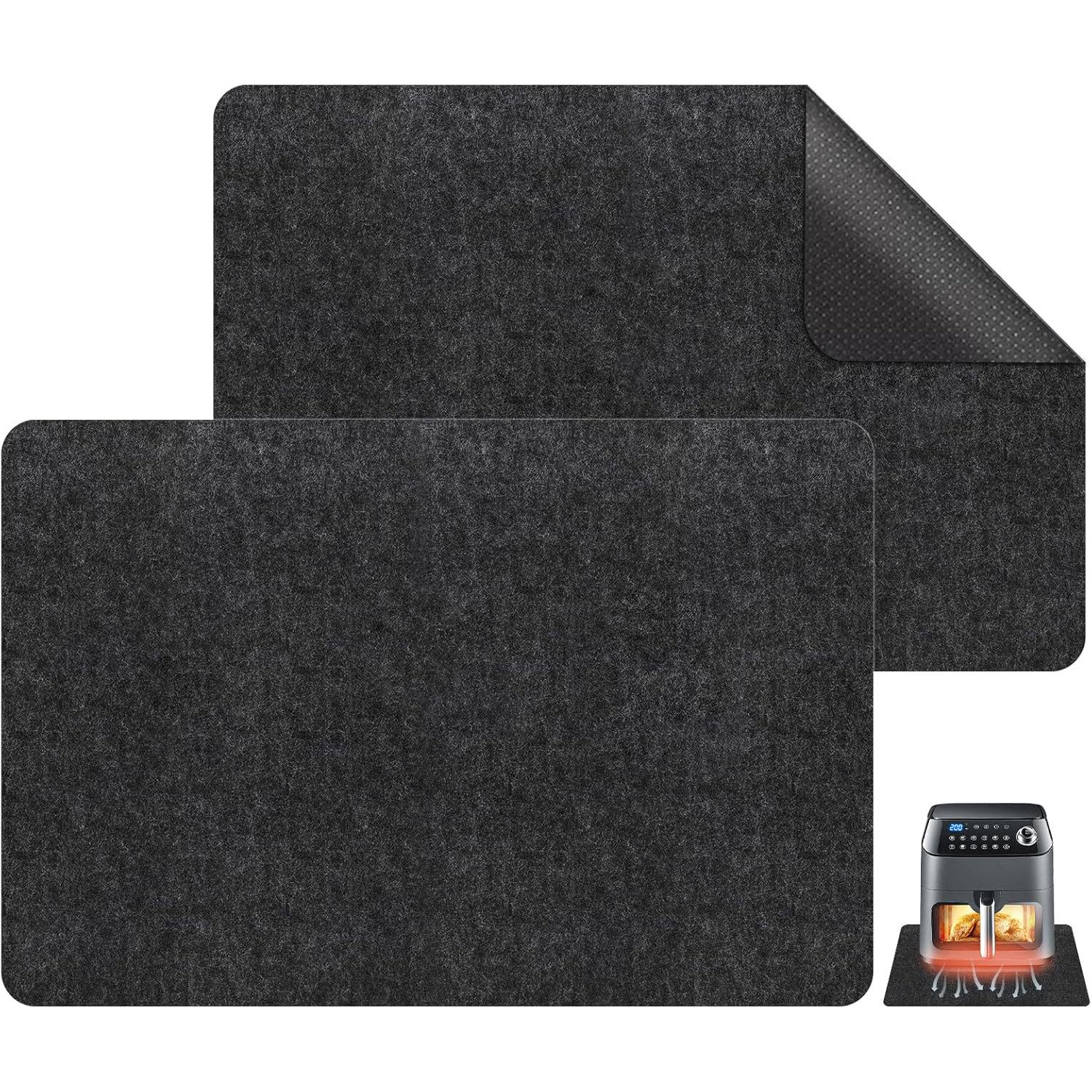 Coonoor Grillplatte 2er Set Hitzebeständige Unterlage 44×30 cm Filzmatte rutschfest (2-St), für Heißluftfritteuse, Mikrowelle & Kaffeemaschine
