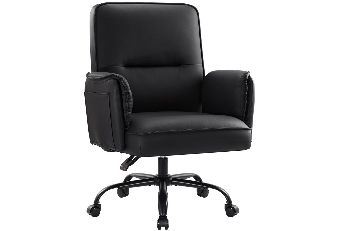 IWMH Chefsessel Ergonimischer Bürostuhl mit Armlehnen (Höhenverstellbarer Einzelsofa mit Rollen), Schreibtischstuhl für Büro Wohnzimmer Schlafzimmer Gaming