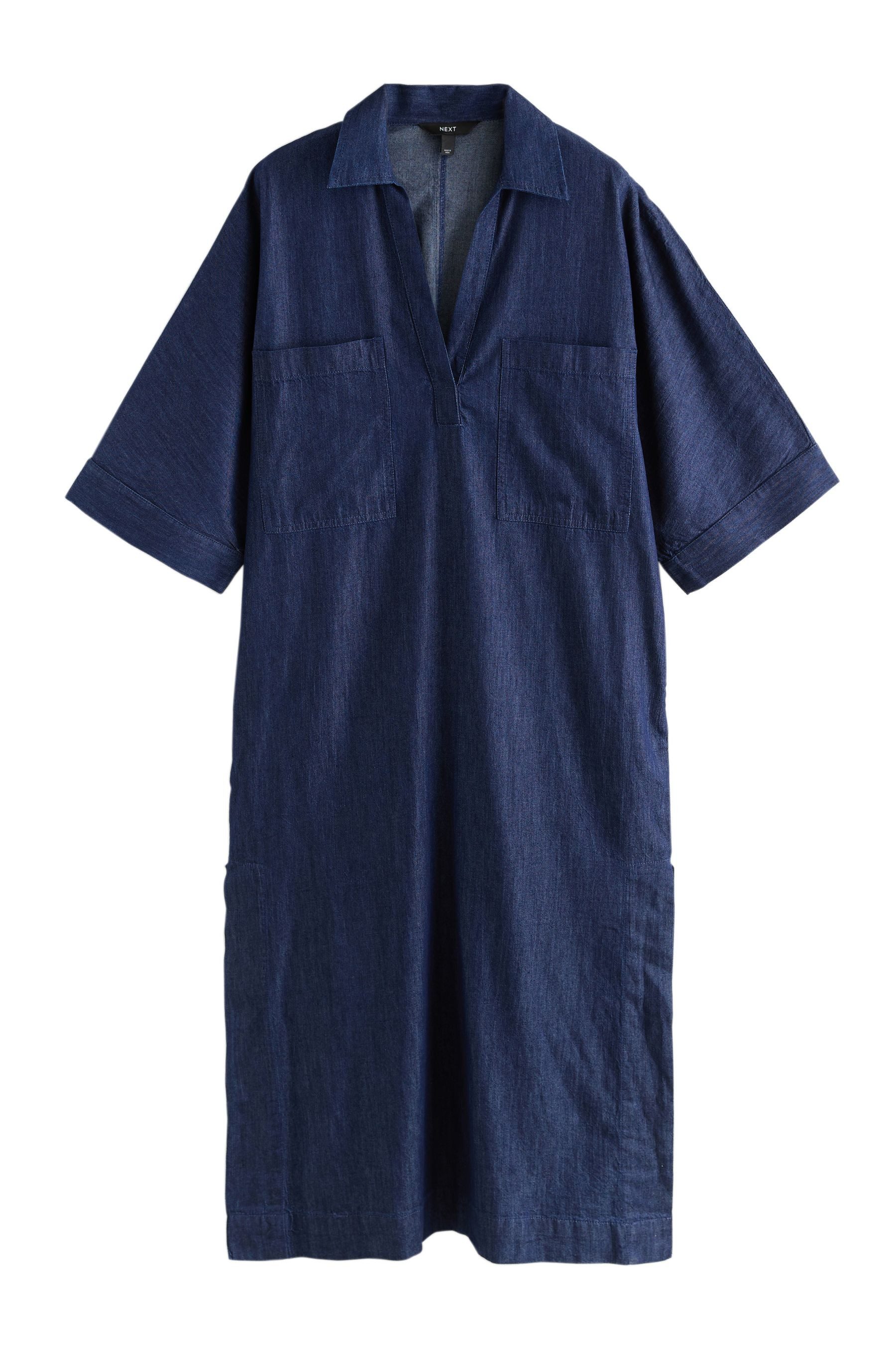 Midikleid Kaftan-Midikleid aus Denim