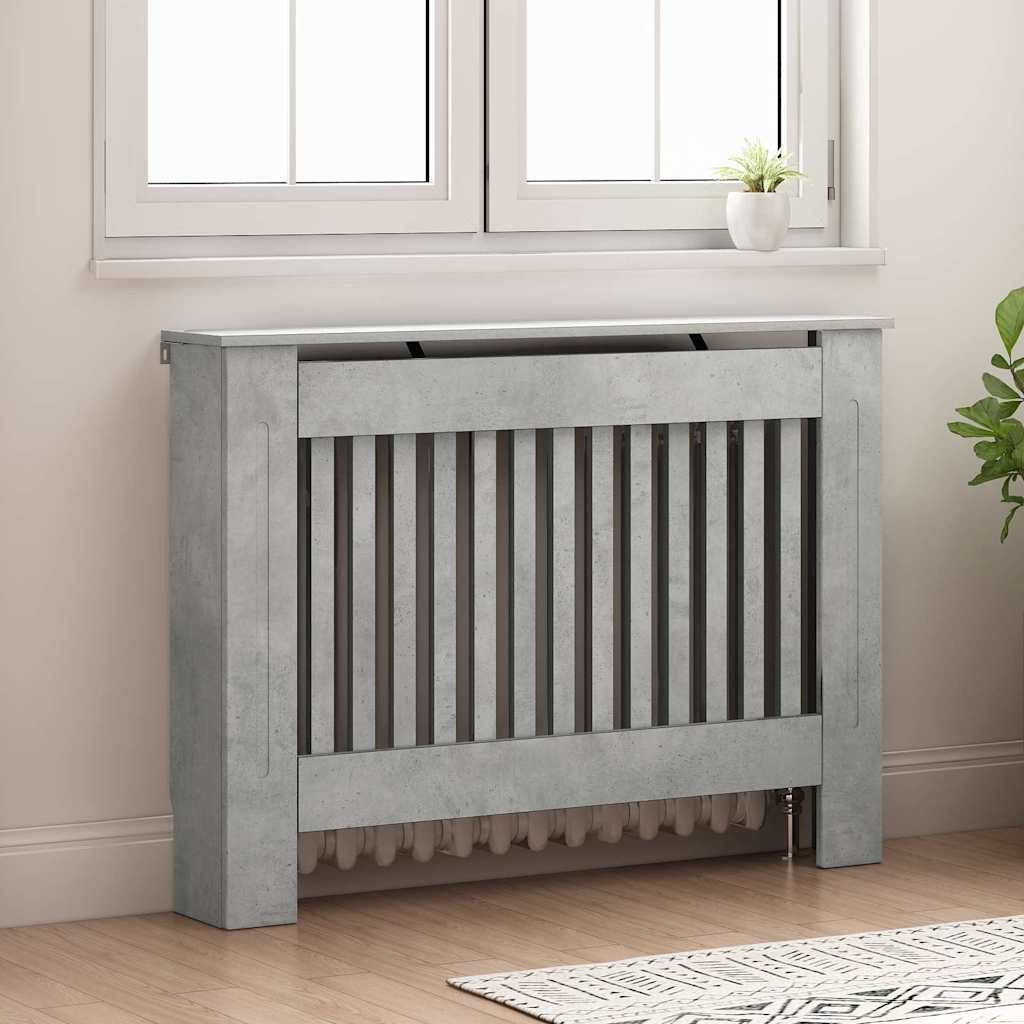 vidaXL Heizungsverkleidung 112 x 19 x 81,5 cm Heizkörperabdeckung Beton Grau 112x19x81,5 cm Spanp
