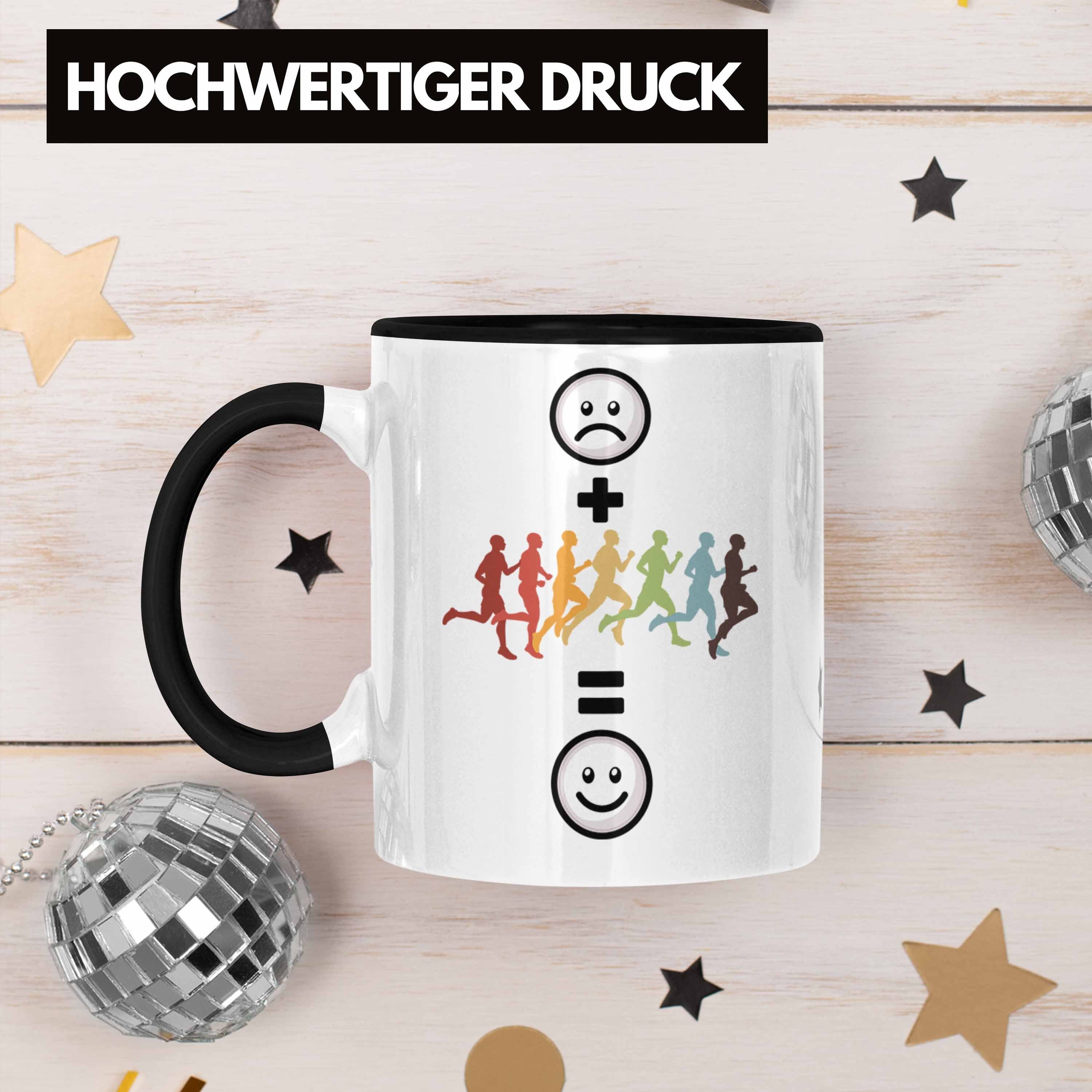 für Tasse Schwarz G Jogger, Trendation Tasse Marathon-Läufer Joggen Geburtstag Geschenk Lustige