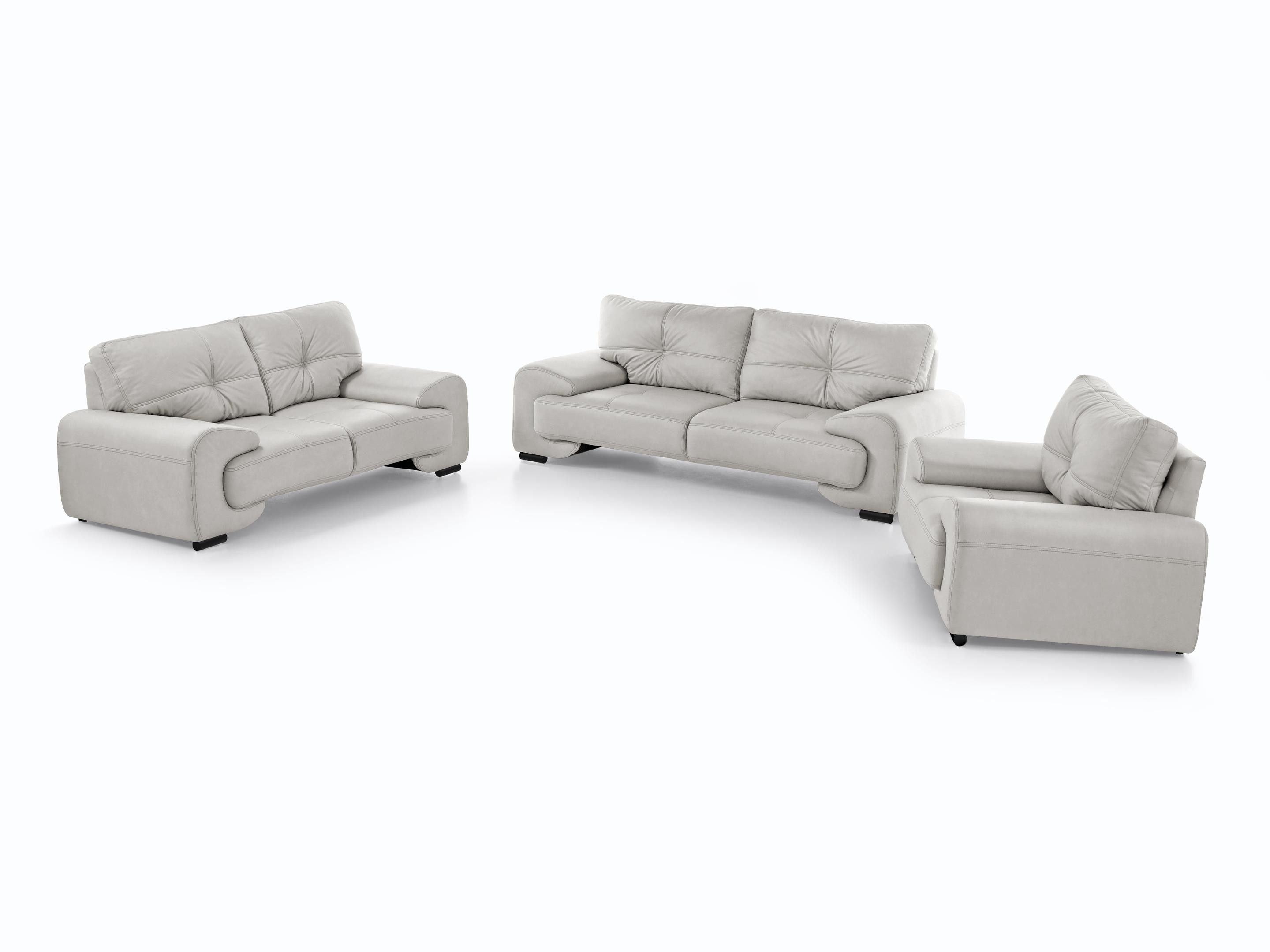 Beautysofa Big-Sofa Polstergarnitur Omega Set 3+2+1 Sofa Wohnzimmer Sofagarnitur, modernes Sofaset für Wohnzimmer, Kunstleder Couchgarnitur im modernen Design