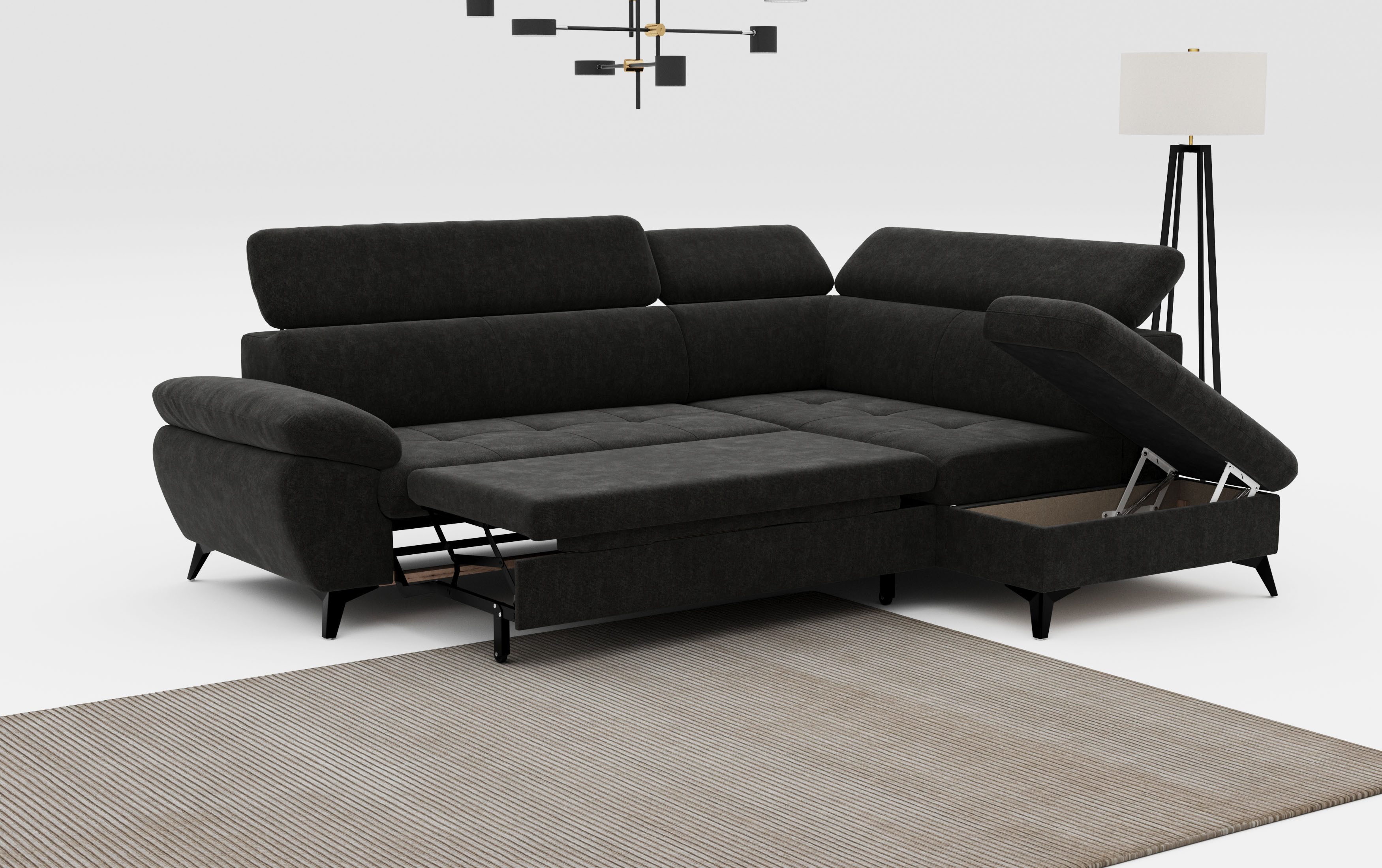 COTTA Ecksofa Hudson L-Form, mit Kopfteilverstellung, günstig online kaufen