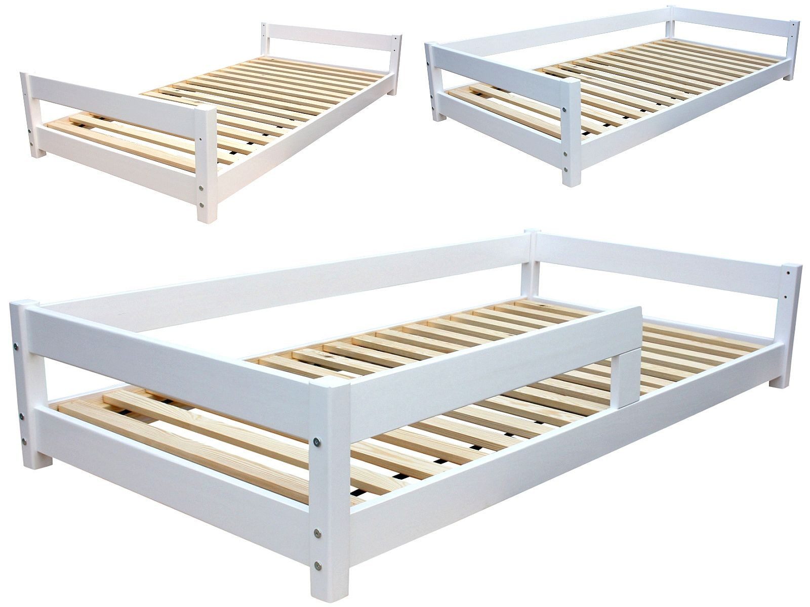Jugendbett Kinderbett Jugendbett Kleinkinderbett 80x180 cm weiß + Rausfallschutz