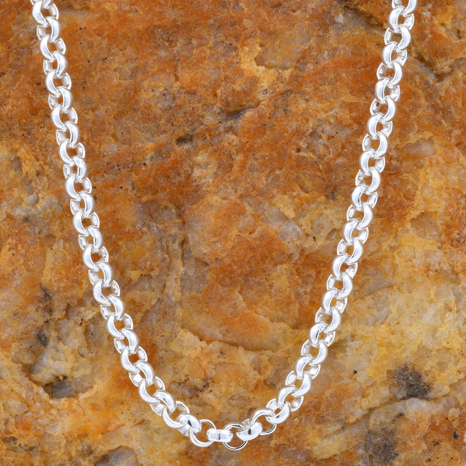 HOPLO Silberkette Silberkette Erbskette Länge 45cm - Breite 2,5mm - 925 Silber, Made in Germany – Bild 4 von 4