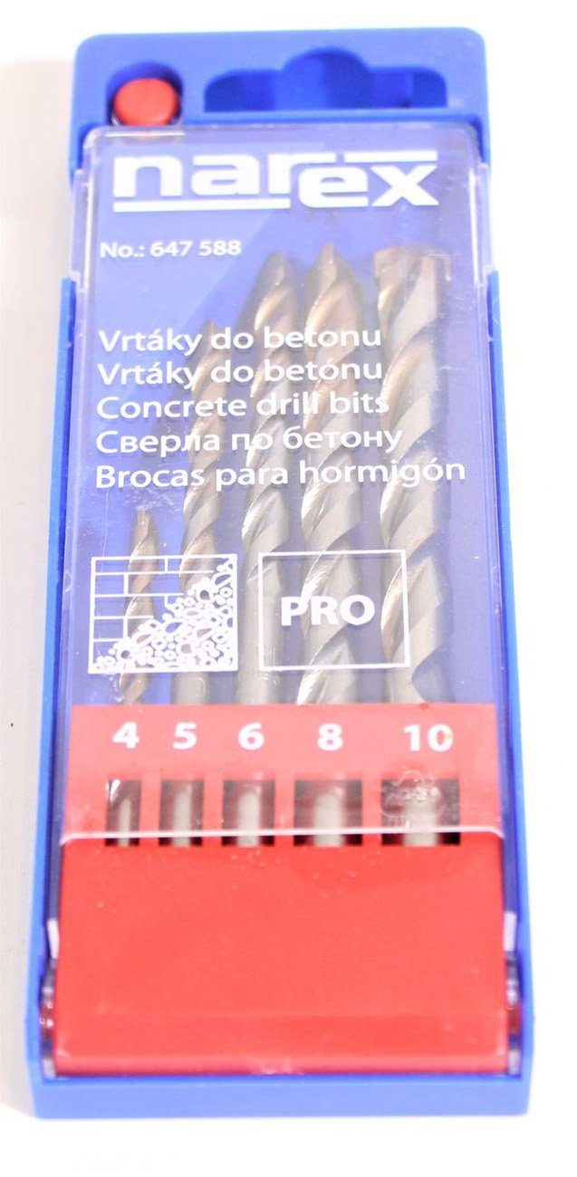 myMAW Дрель- und Bitset NAREX Betonbohrer Set 5-tlg. 4-10 mm Дрель Bohrwerkzeug Beton Satz