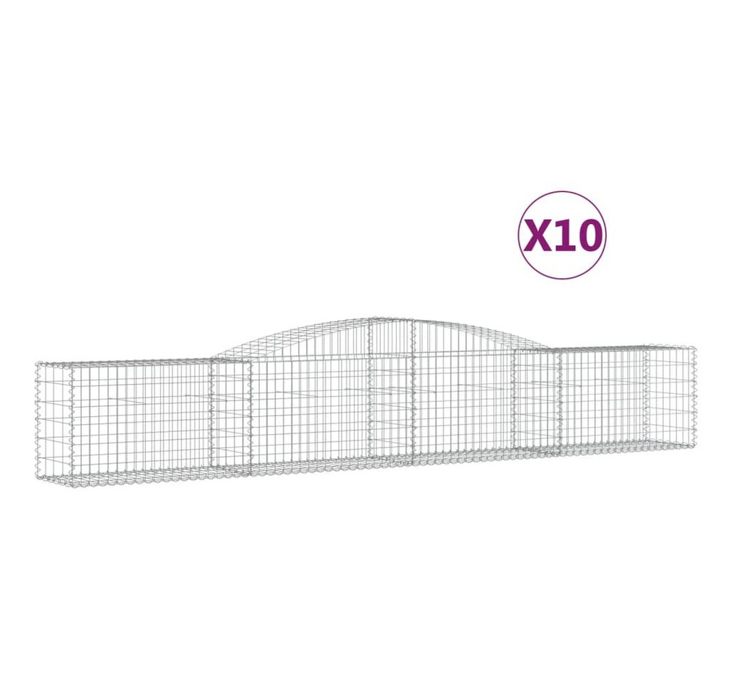 Thumbnail - vidaXL Blumentopf Gabionen mit Hochbogen 10 Stk. 400x50x60/80cm Verzinktes Eisen (10 St)