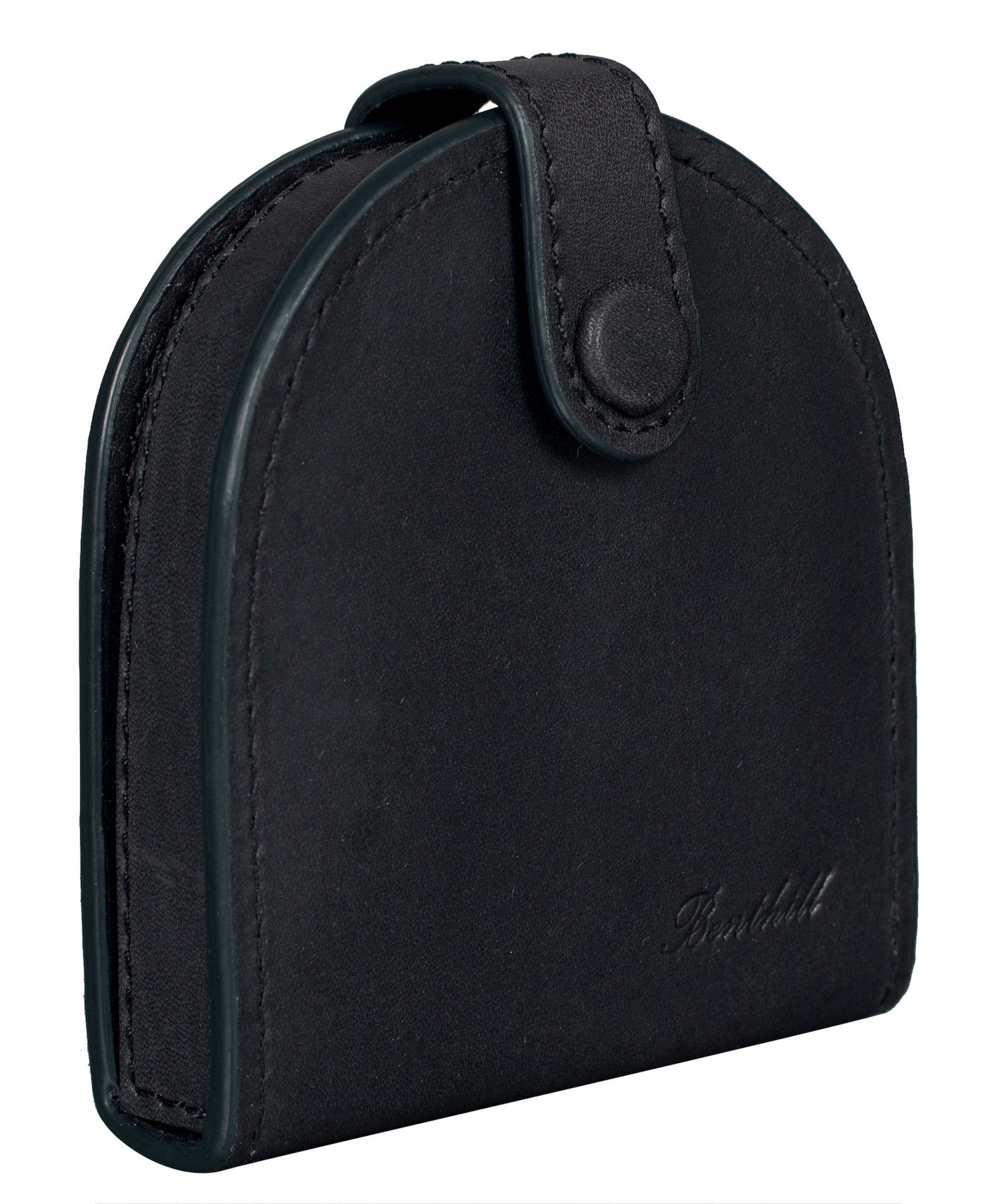 Benthill Mini Geldbörse Echt Leder Münzbörse mit Kleingeldschütte Kleingeldbörse für Münzen, Münzfach