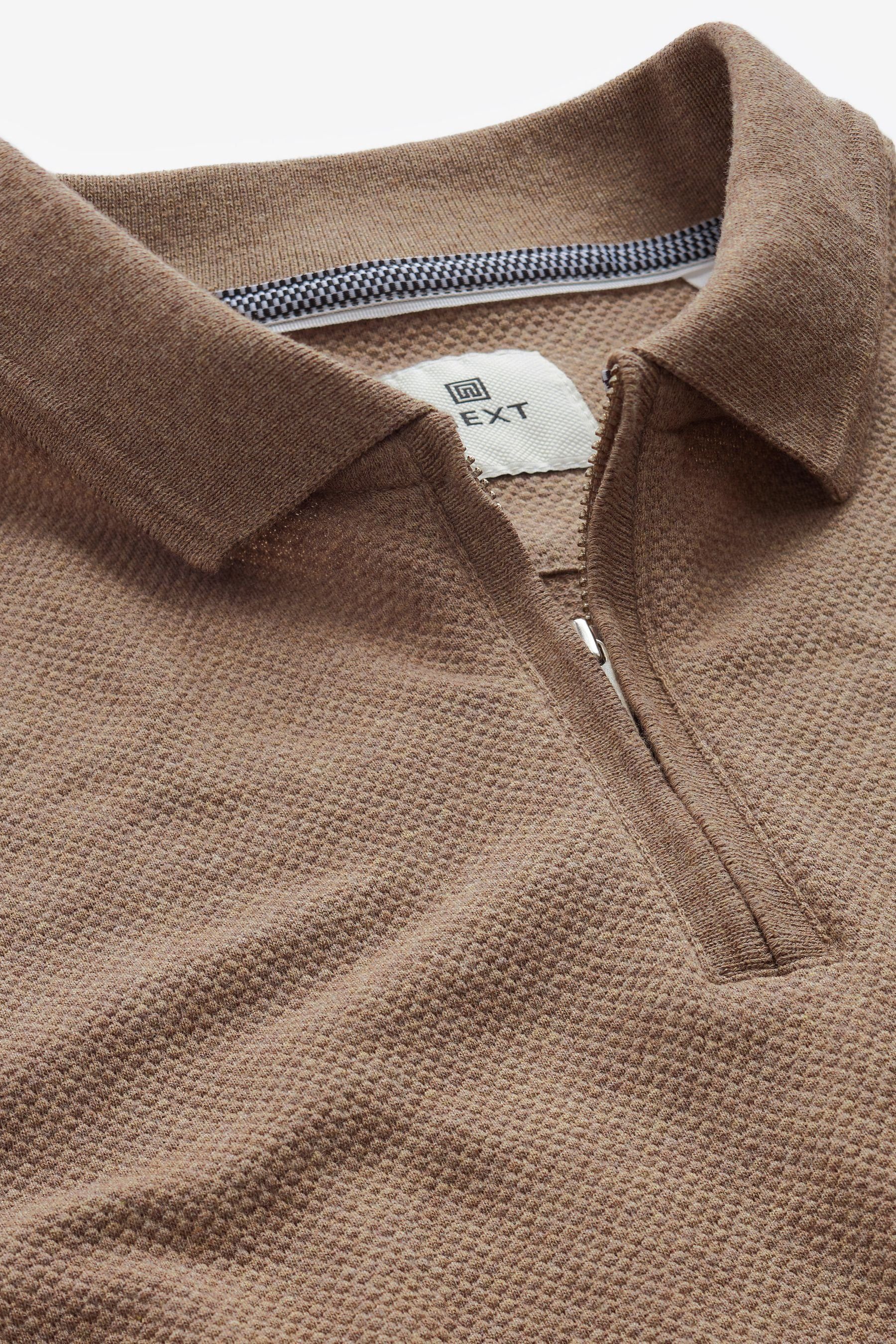 (1-tlg) Poloshirt Stone Polo-Shirt Next Strukturiertes Neutral