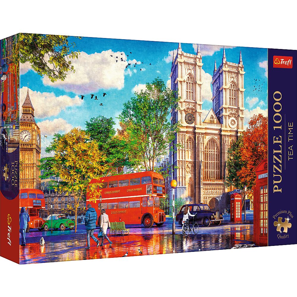 Trefl Puzzle Trefl, Tea Time Blick auf London, 1000 Teile Premium Plus Puzzle, 1000 Puzzleteile