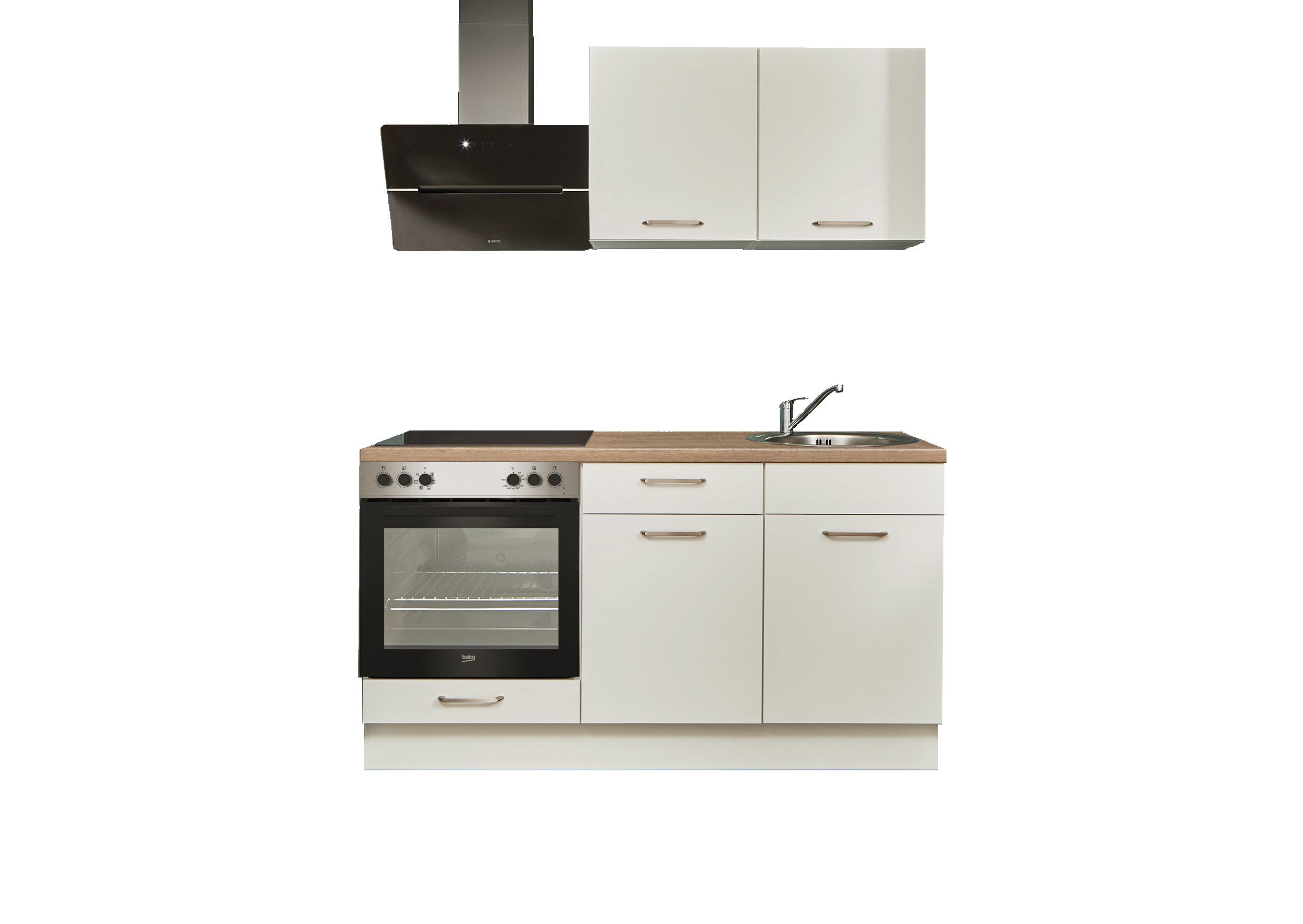 pino Кухниzeile Auxerre, individuell anpassbar, gratis Кухниplanung mit Profis, (Breite 160cm), vormontiert, wahlw. mit E-Geräten, Preis inkl. Lieferung