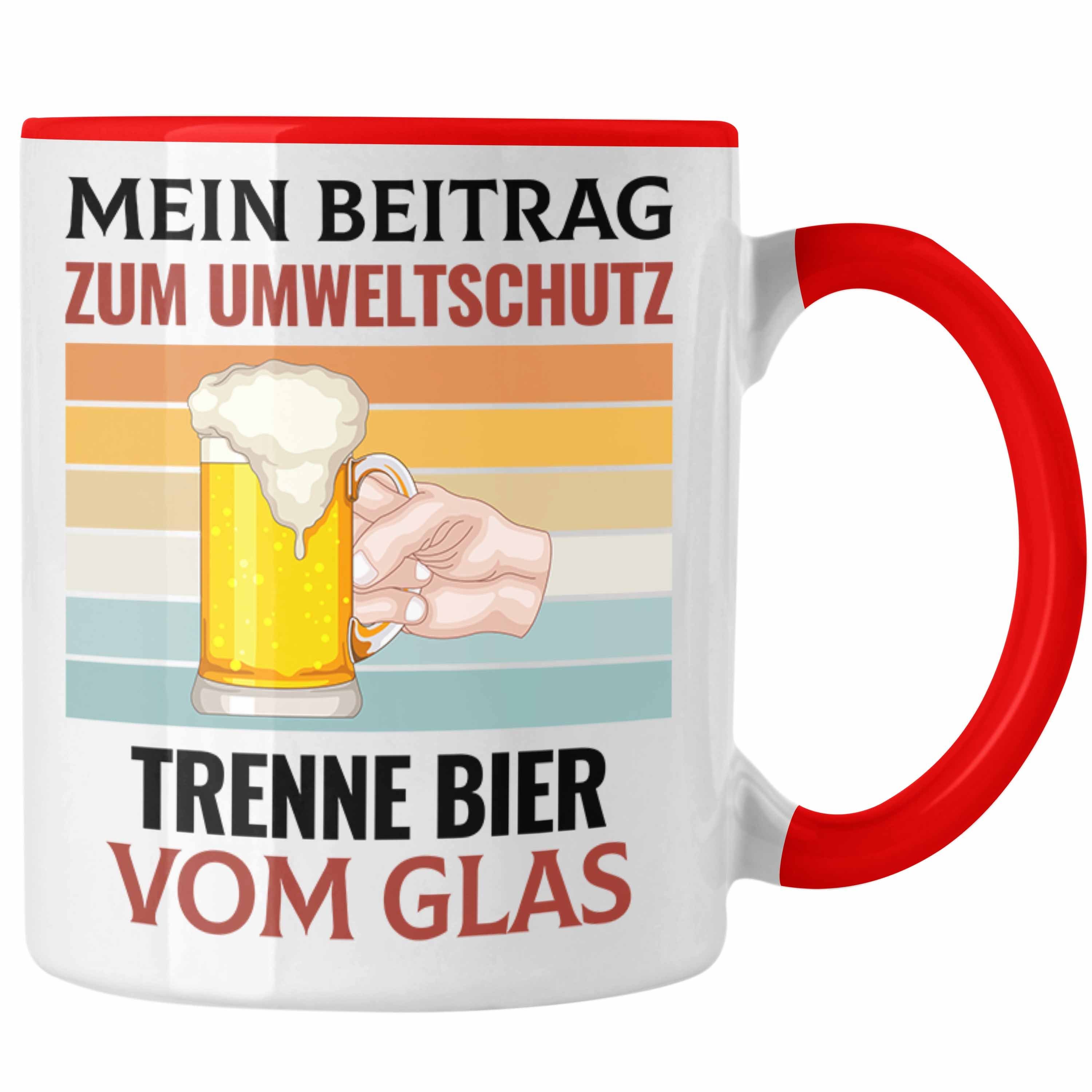 Alkohol Vom Trendation Geschenkide Tasse Bier-Trinker Tasse Ich Trenne Saufen Rot Glas Bier