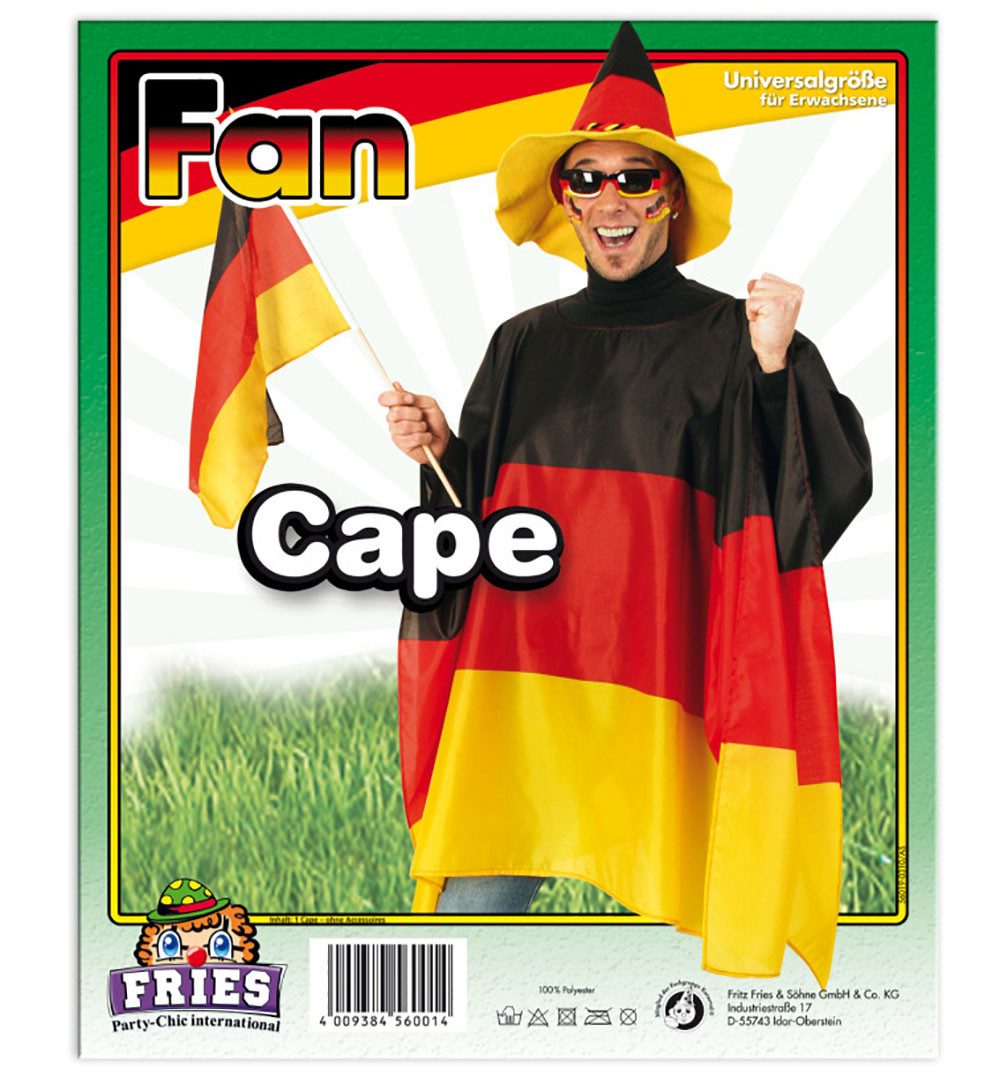Fries Allwetterjacke Deutschland Fan EM Cape Umhang 90 x 150 cm Europameisterschaft