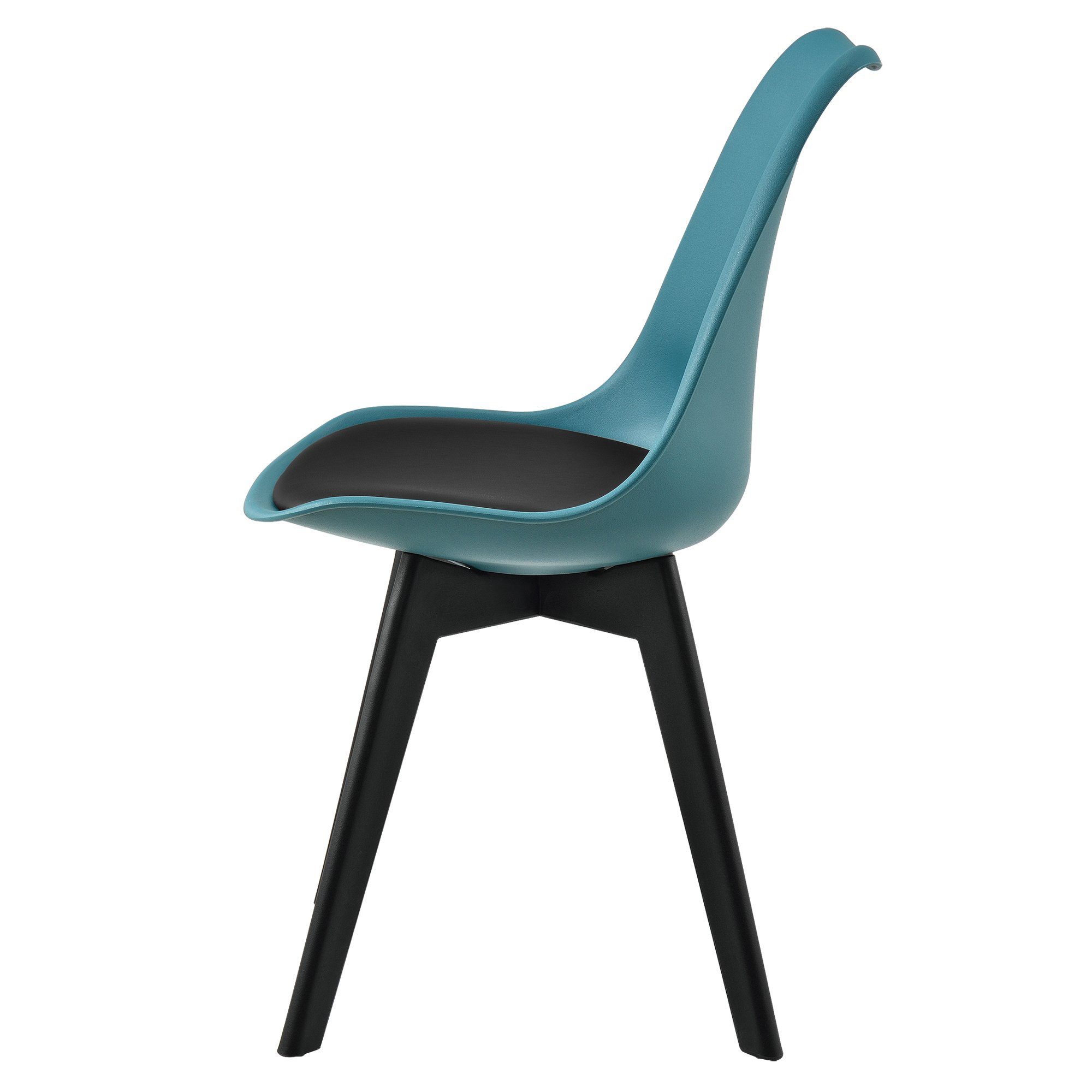 ® 2x Design Stühle Esszimmer Türkis Stuhl Plastik Kunststoff Retro en.casa 